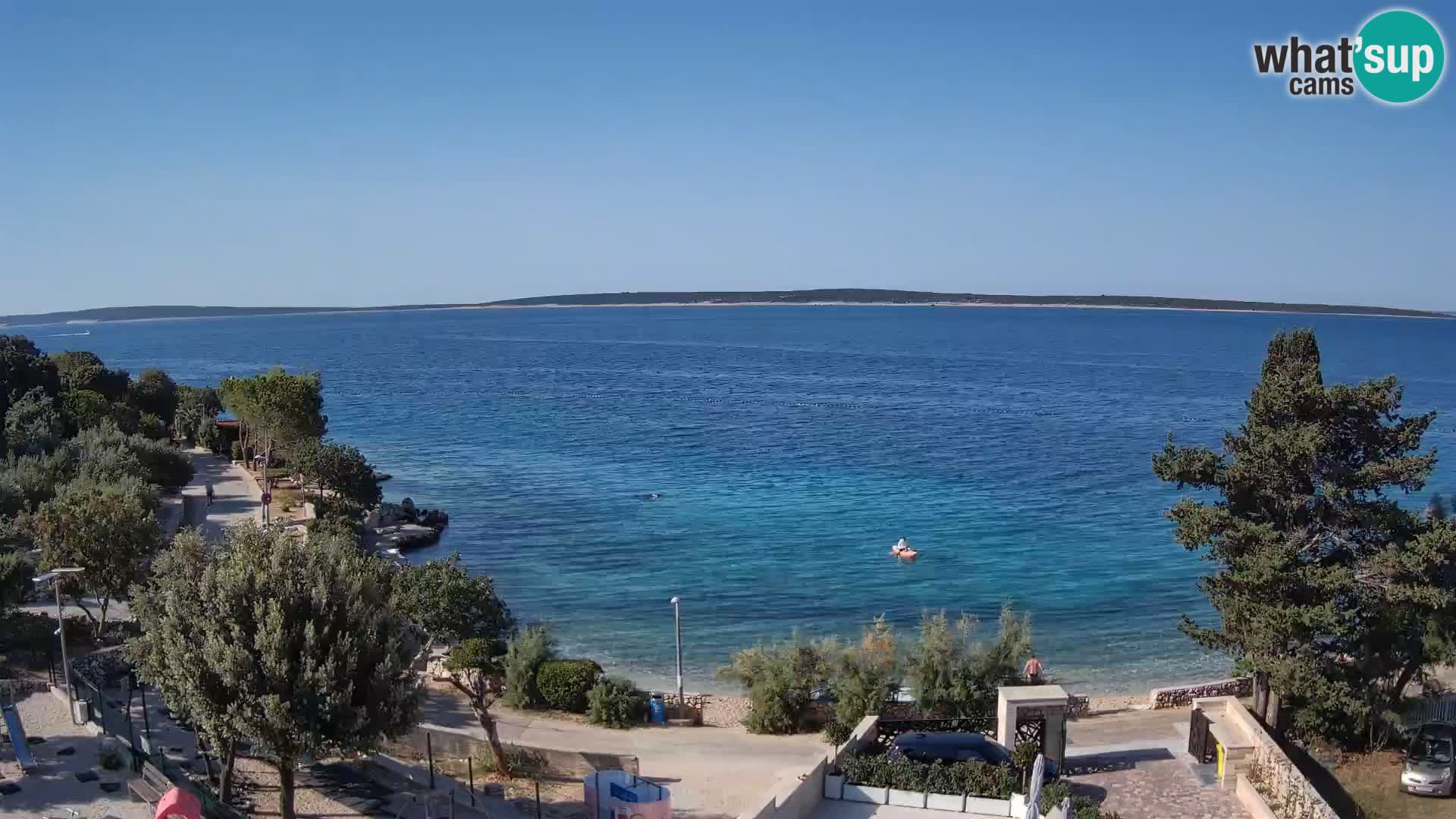 Webcam Plaža Male Mandre – Diretta dalla spiaggia sull’isola di Pag