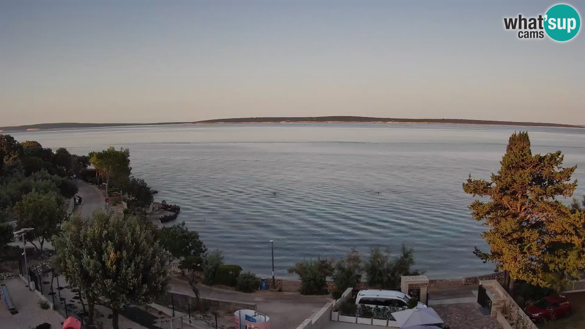 Web kamera Plaža Male Mandre – Pogled uživo s otoka Paga