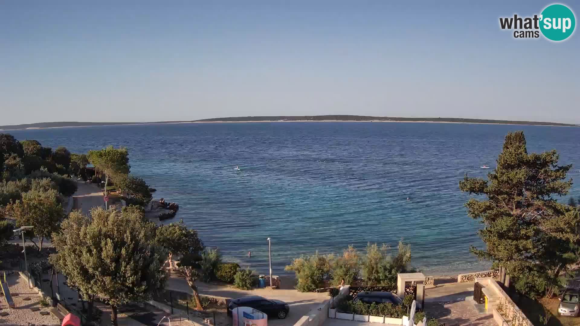 Web kamera Plaža Male Mandre – Pogled uživo s otoka Paga