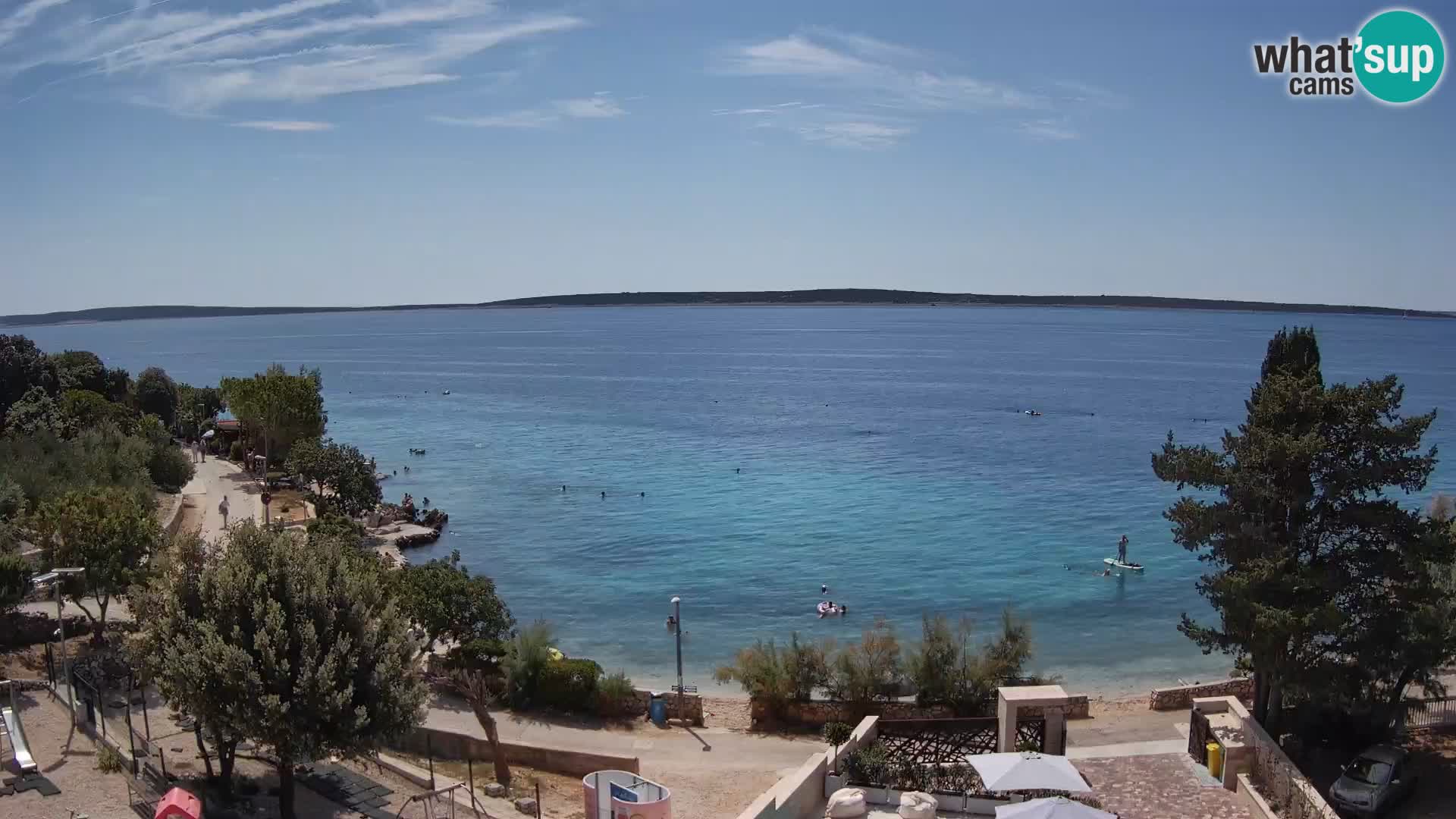 Webcam Plage Male Mandre – Vue en direct depuis l’île de Pag