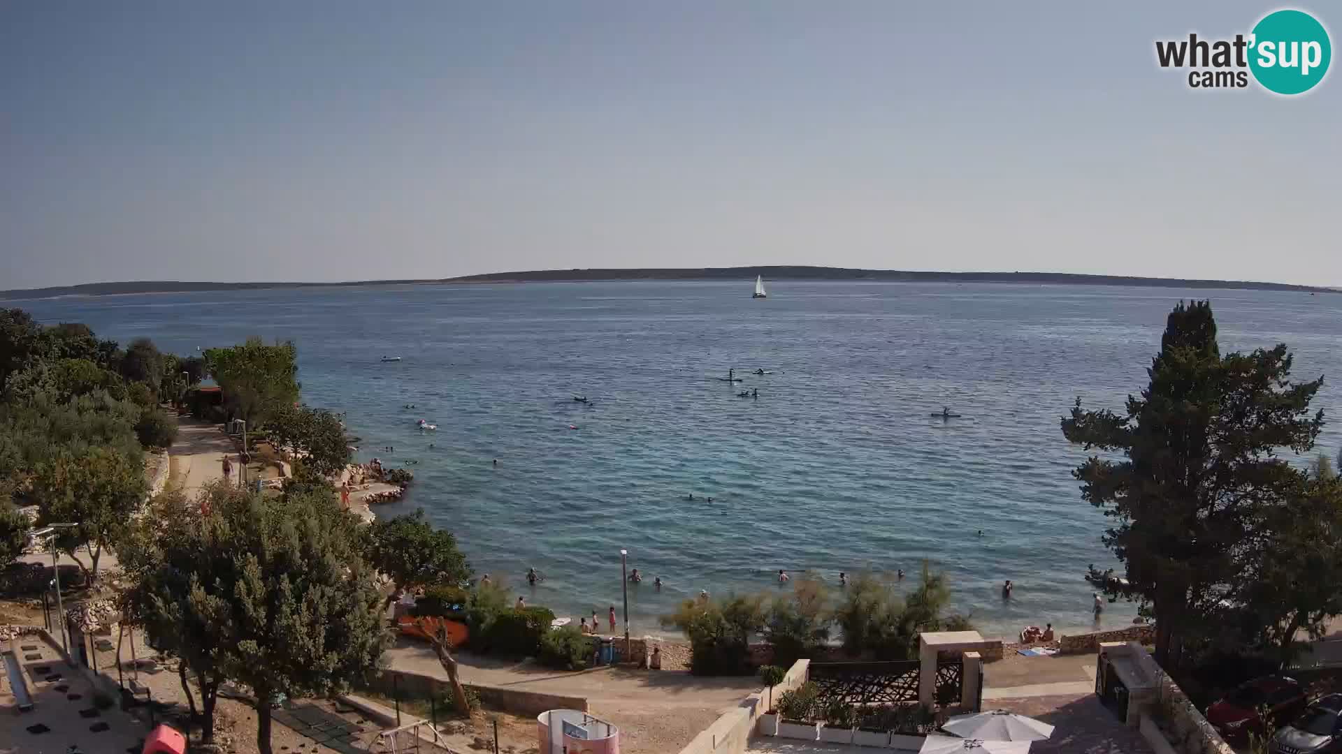 Web kamera Plaža Male Mandre – Pogled uživo s otoka Paga