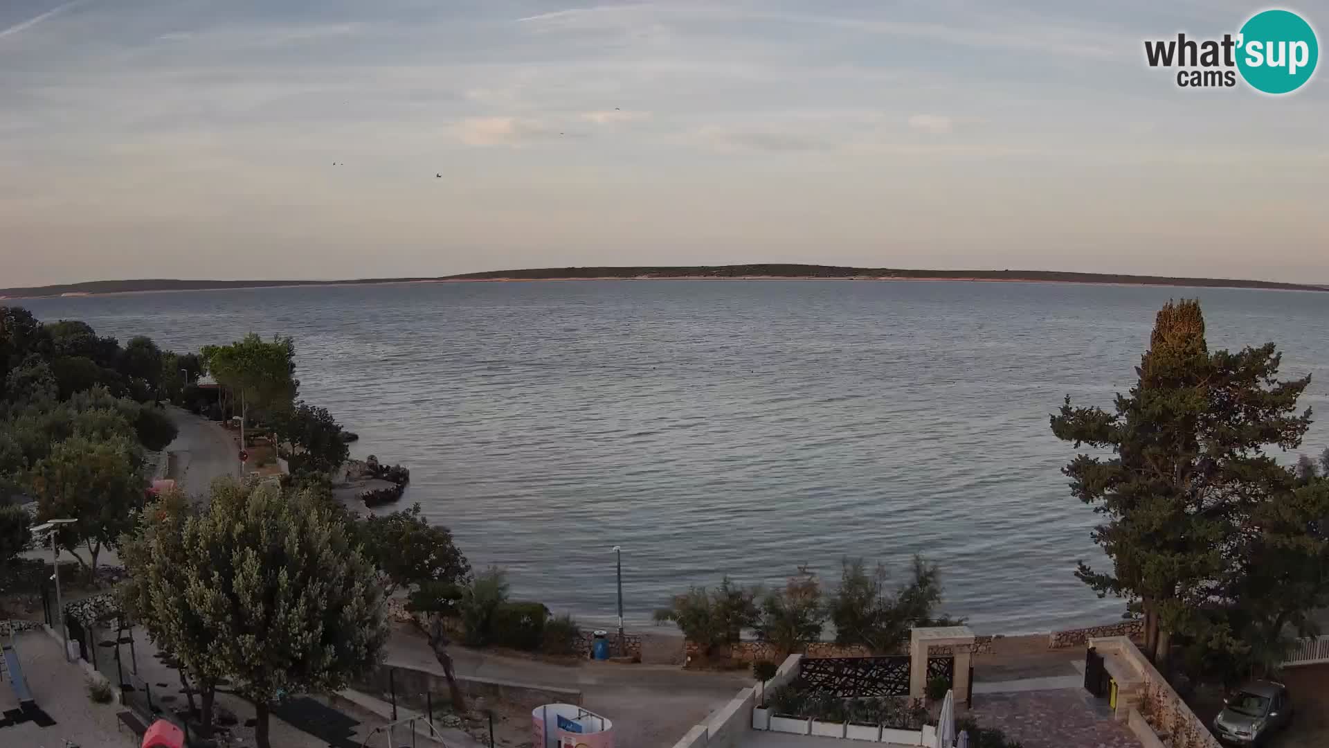 Web kamera Plaža Male Mandre – Pogled uživo s otoka Paga