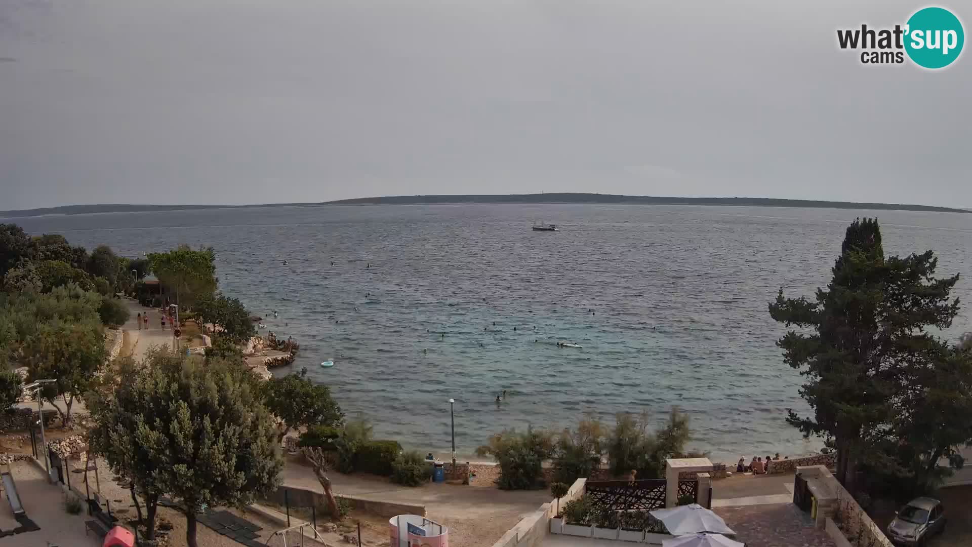 Webcam Plage Male Mandre – Vue en direct depuis l’île de Pag