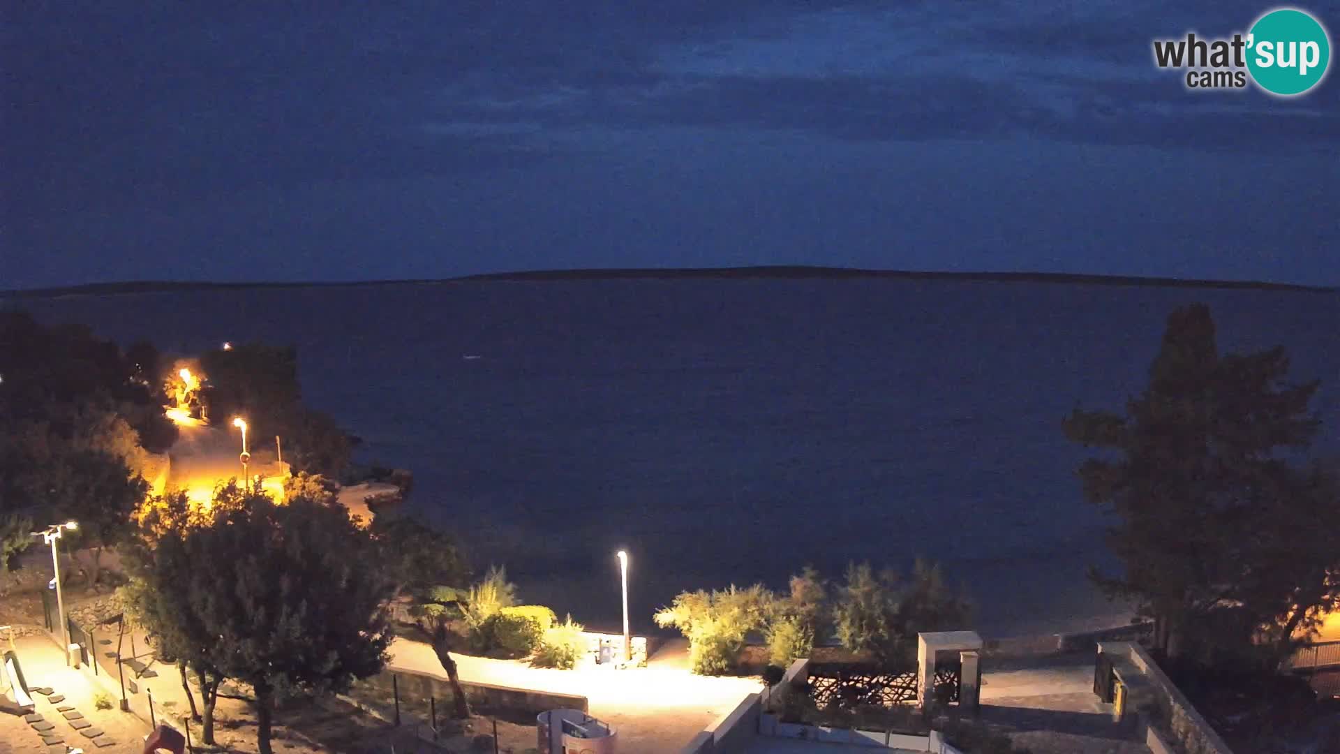 Webcam Plage Male Mandre – Vue en direct depuis l’île de Pag