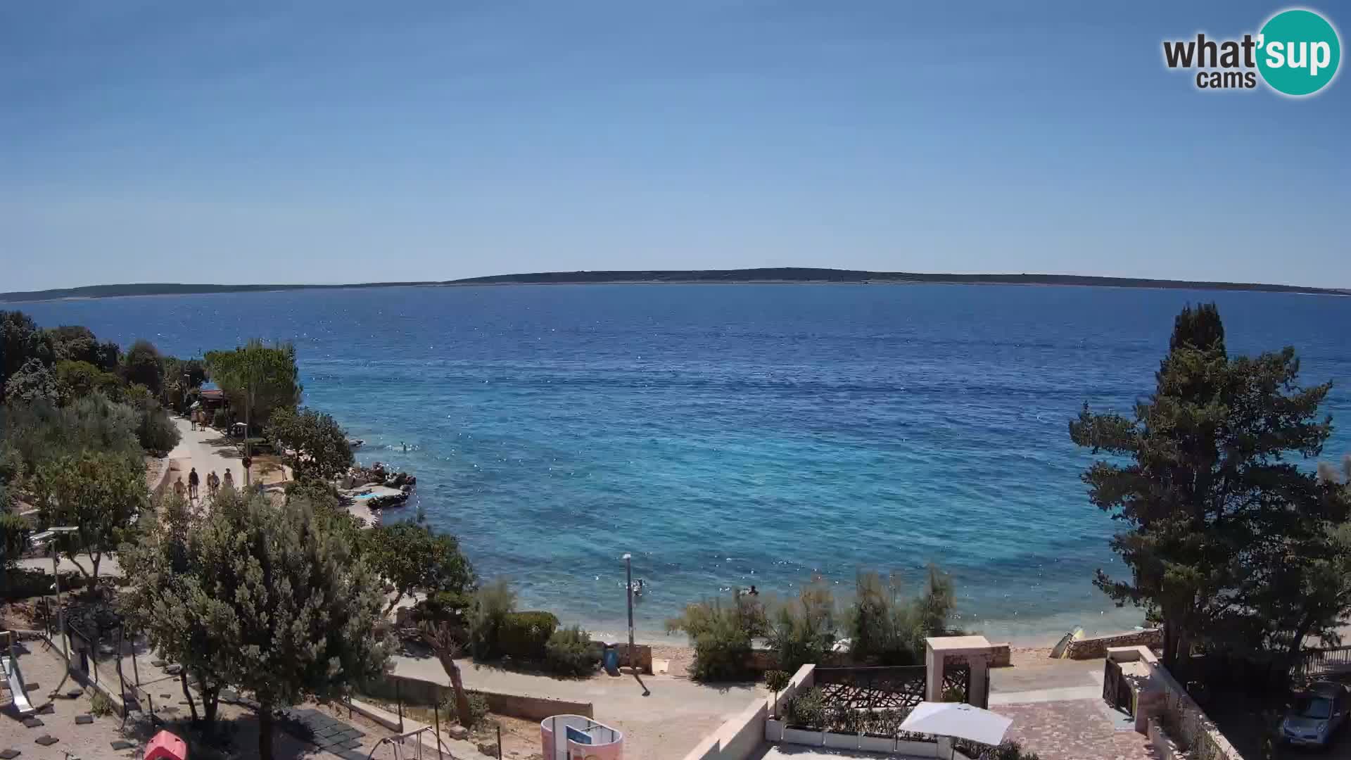 Webcam Plage Male Mandre – Vue en direct depuis l’île de Pag