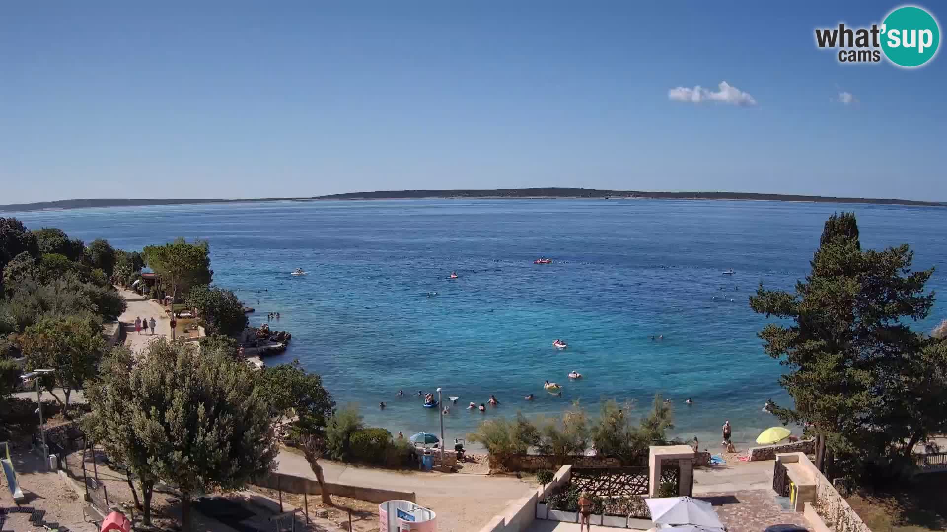Webcam Plage Male Mandre – Vue en direct depuis l’île de Pag