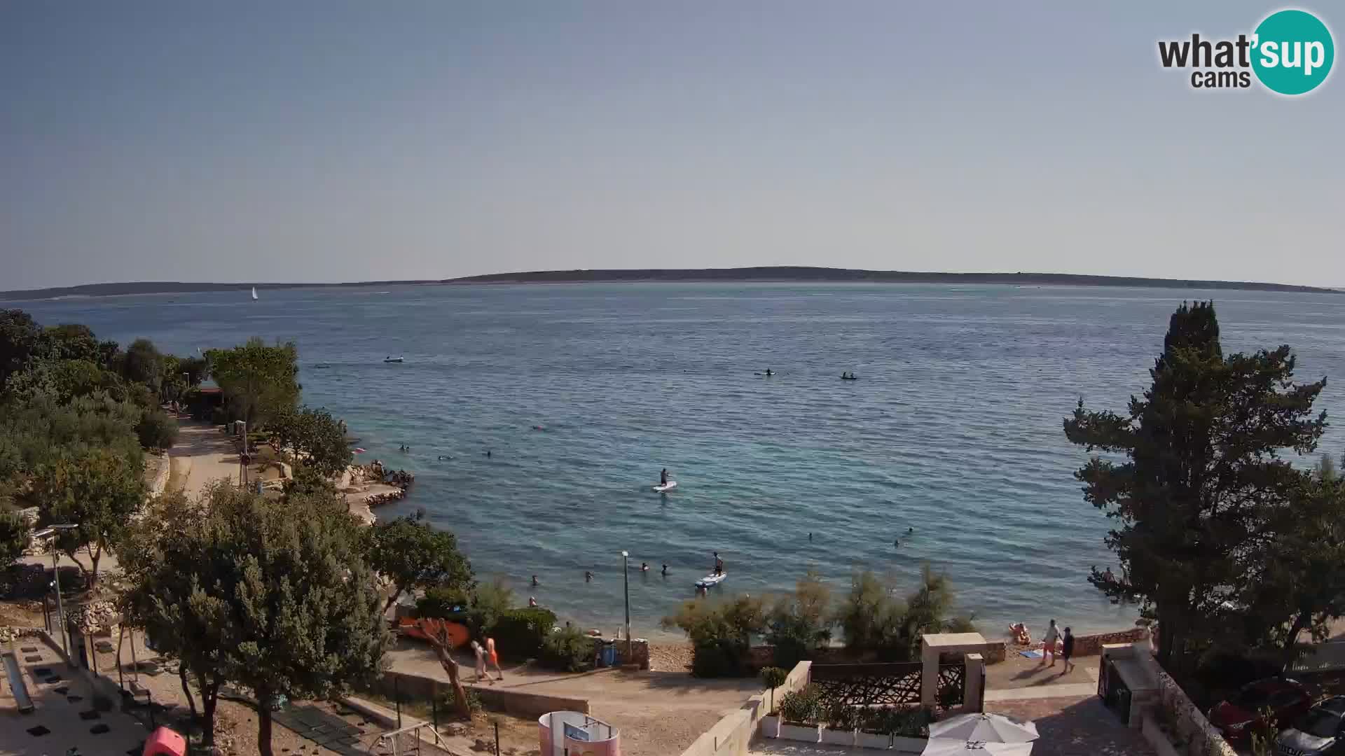 Web kamera Plaža Male Mandre – Pogled uživo s otoka Paga