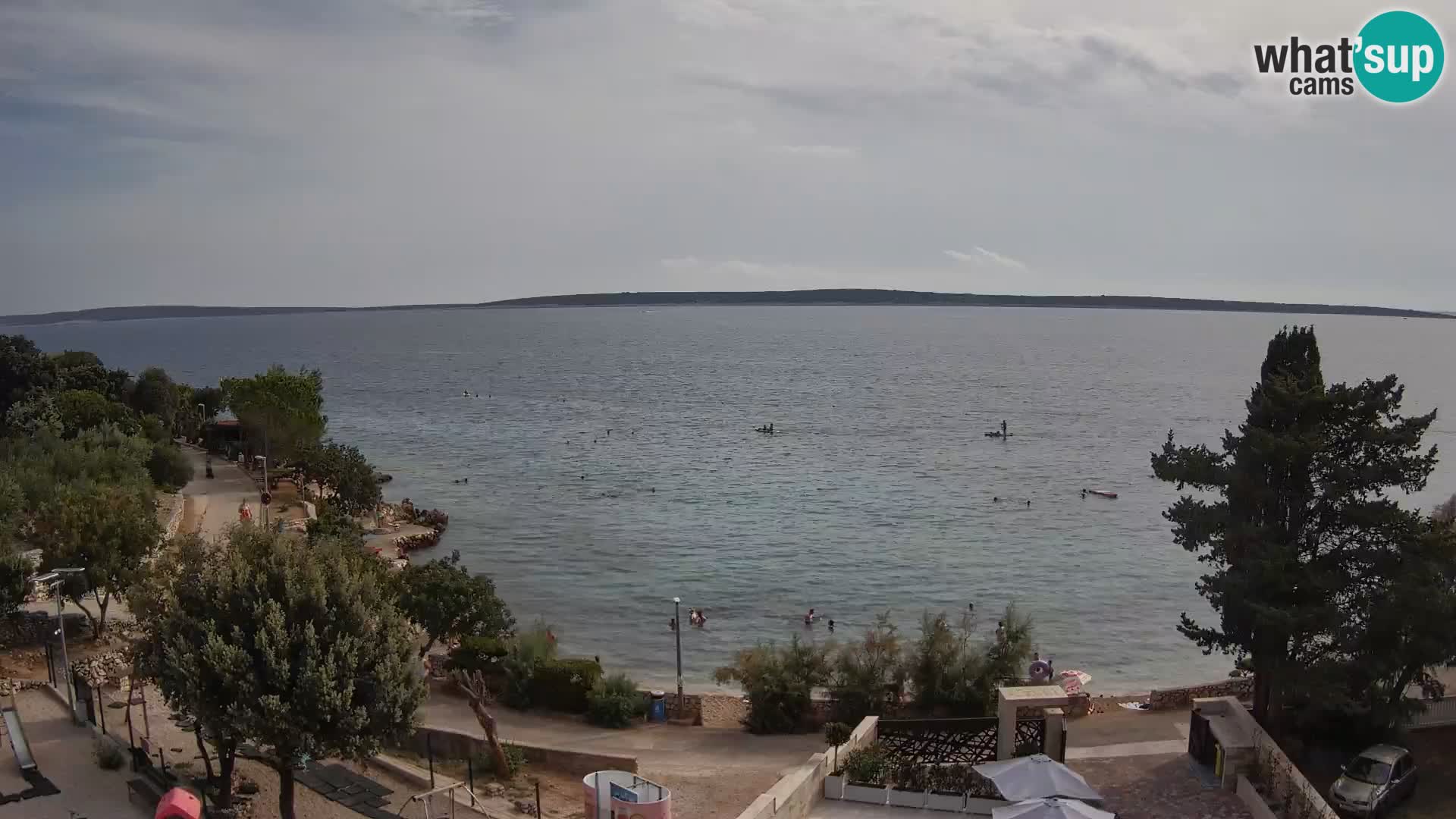 Spletna kamera Plaža Male Mandre – Pogled v živo z otoka Pag