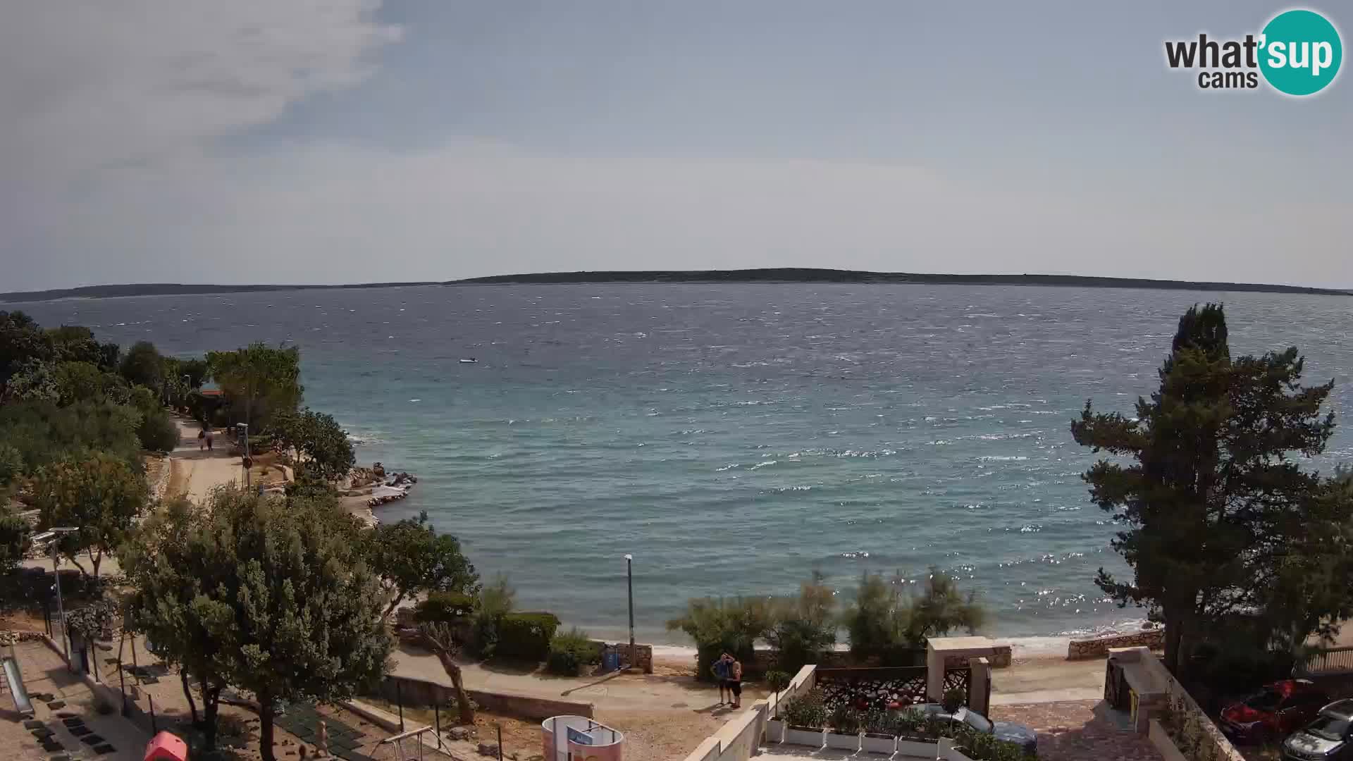 Webcam Plage Male Mandre – Vue en direct depuis l’île de Pag