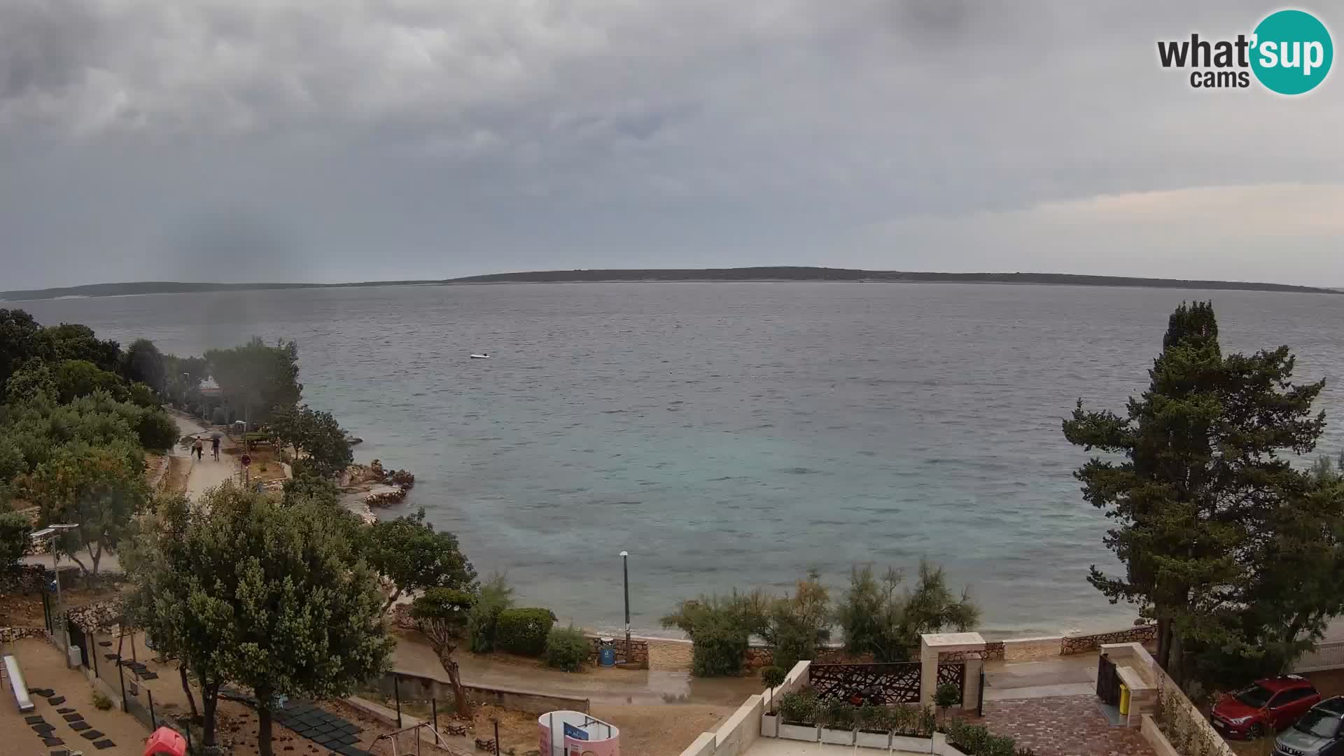 Web kamera Plaža Male Mandre – Pogled uživo s otoka Paga