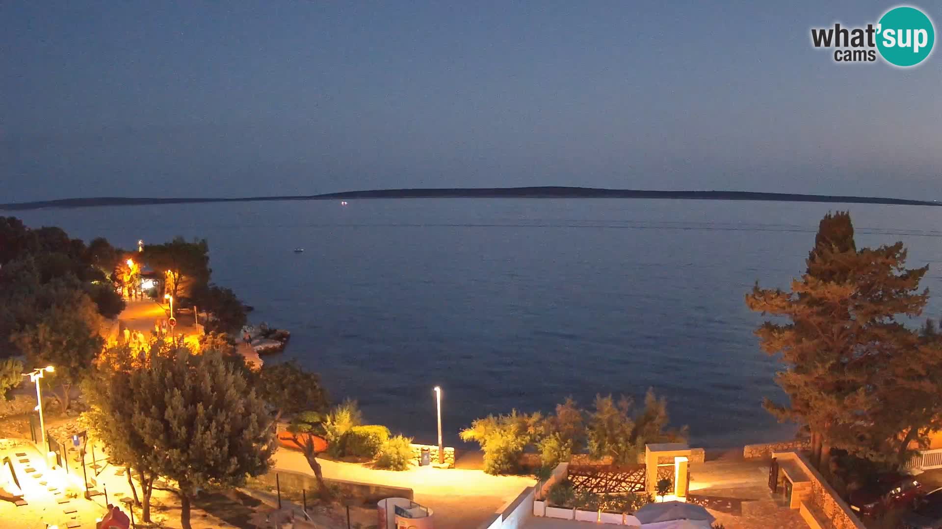 Spletna kamera Plaža Male Mandre – Pogled v živo z otoka Pag