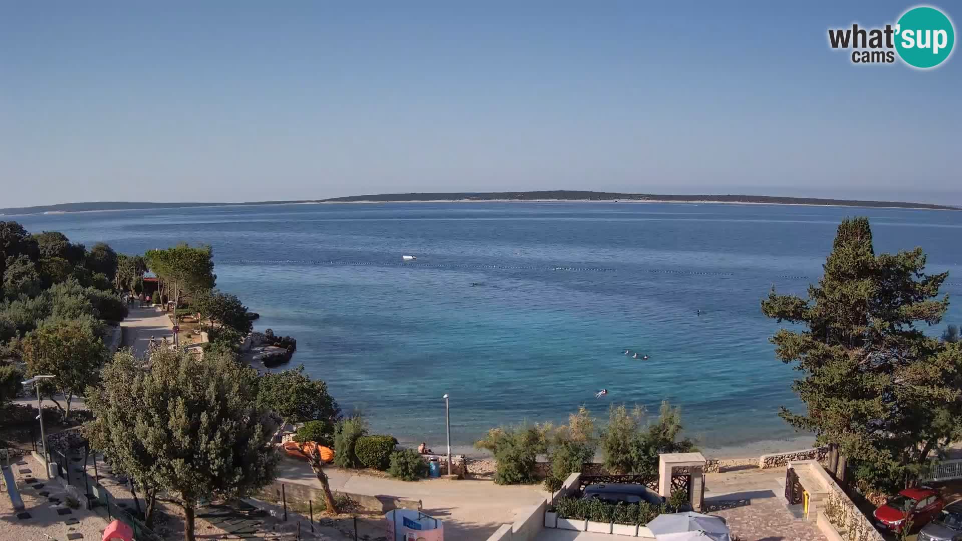 Webcam Plage Male Mandre – Vue en direct depuis l’île de Pag
