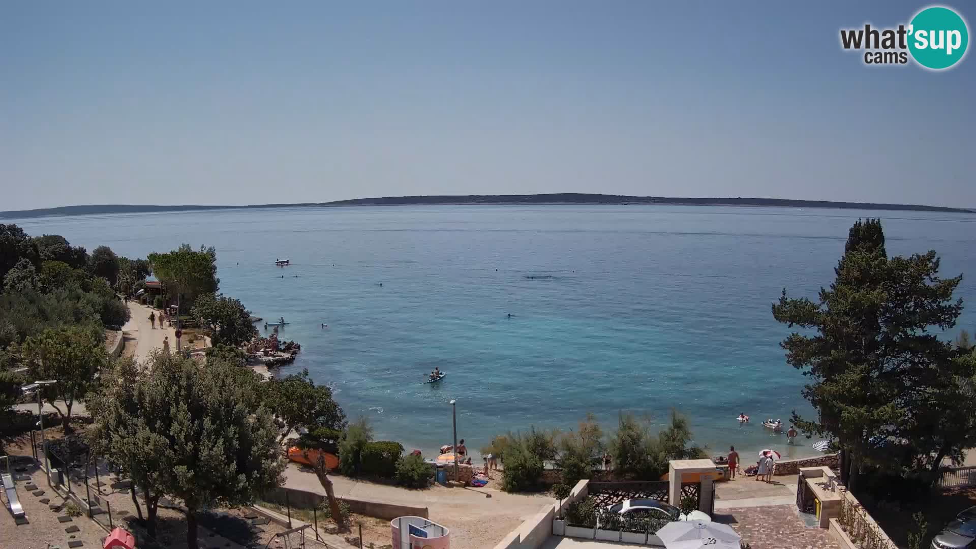 Webcam Plage Male Mandre – Vue en direct depuis l’île de Pag