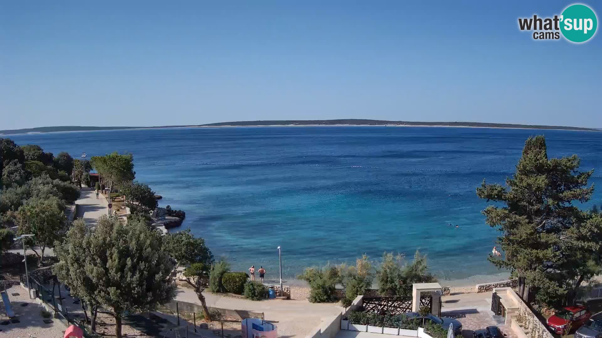 Webcam Plage Male Mandre – Vue en direct depuis l’île de Pag