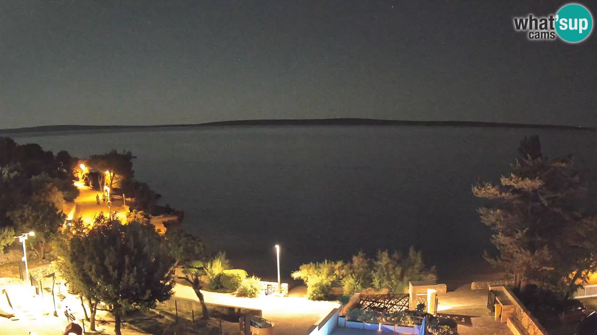 Webcam Plage Male Mandre – Vue en direct depuis l’île de Pag