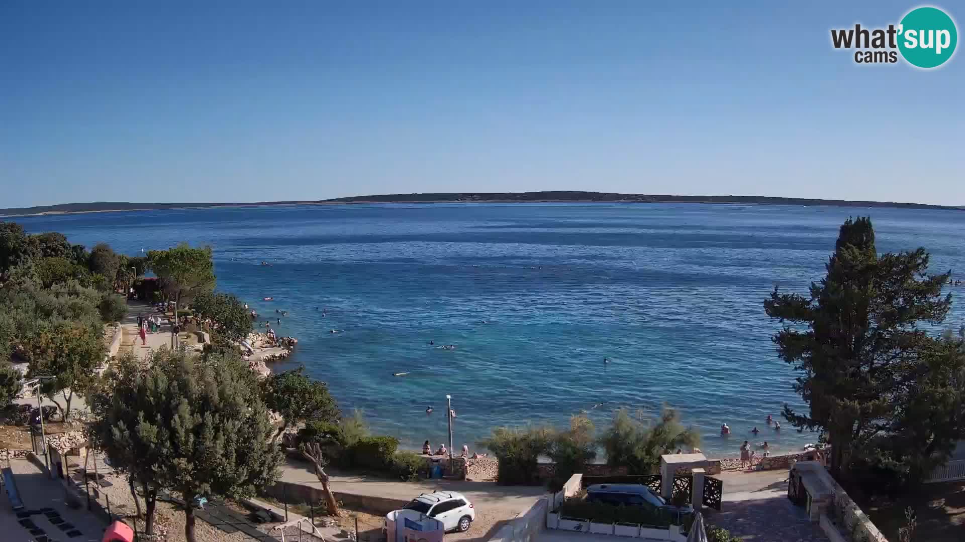 Webcam Plage Male Mandre – Vue en direct depuis l’île de Pag
