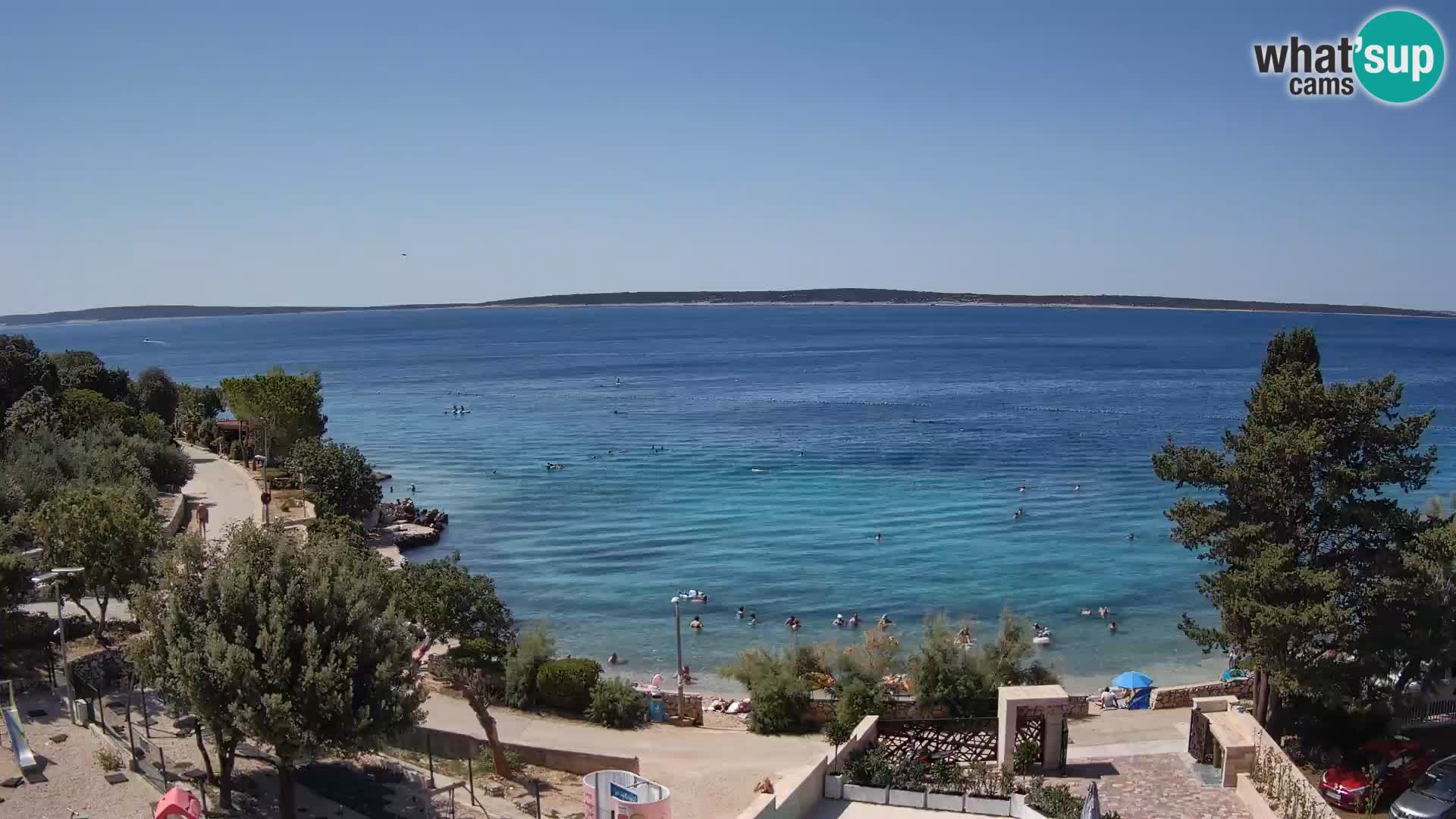 Webcam Plage Male Mandre – Vue en direct depuis l’île de Pag