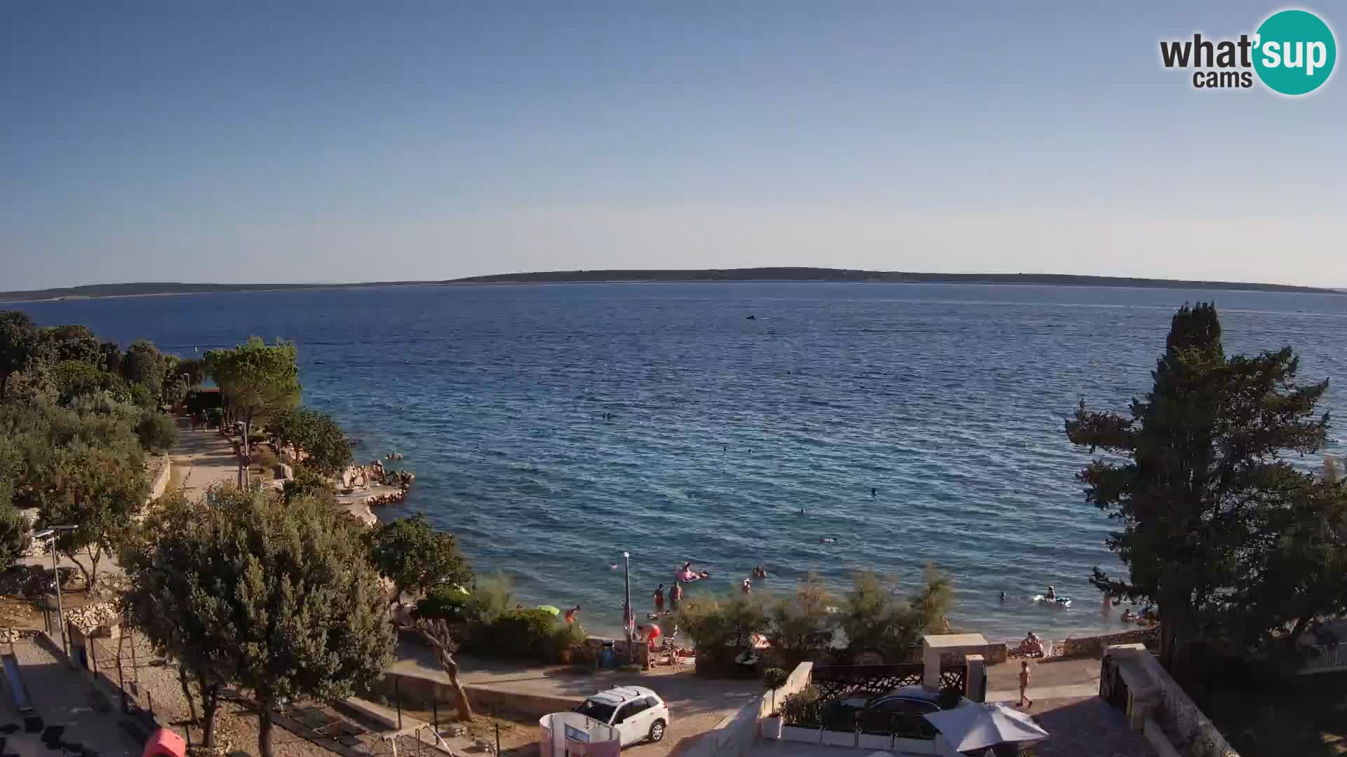 Web kamera Plaža Male Mandre – Pogled uživo s otoka Paga
