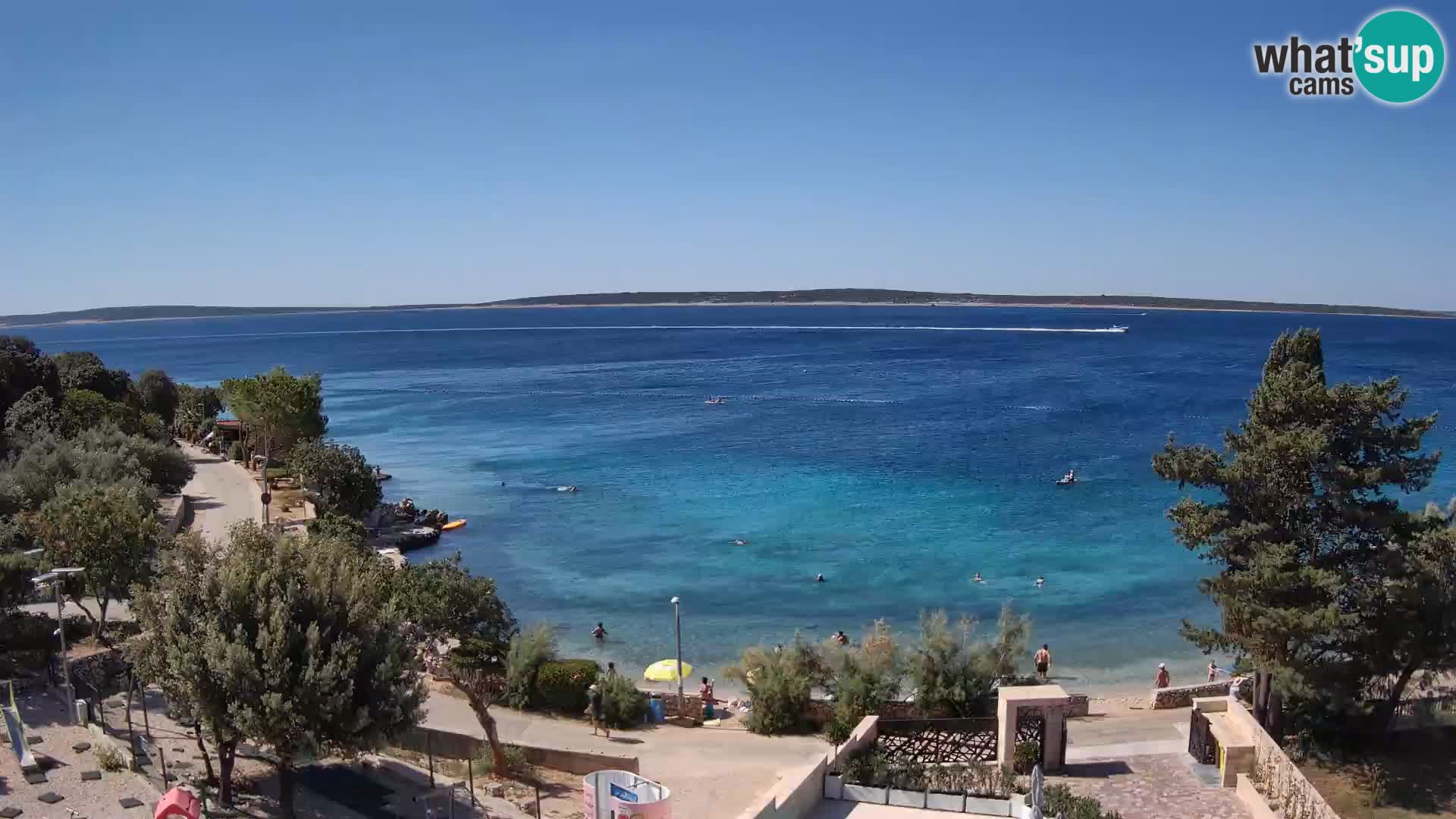 Spletna kamera Plaža Male Mandre – Pogled v živo z otoka Pag