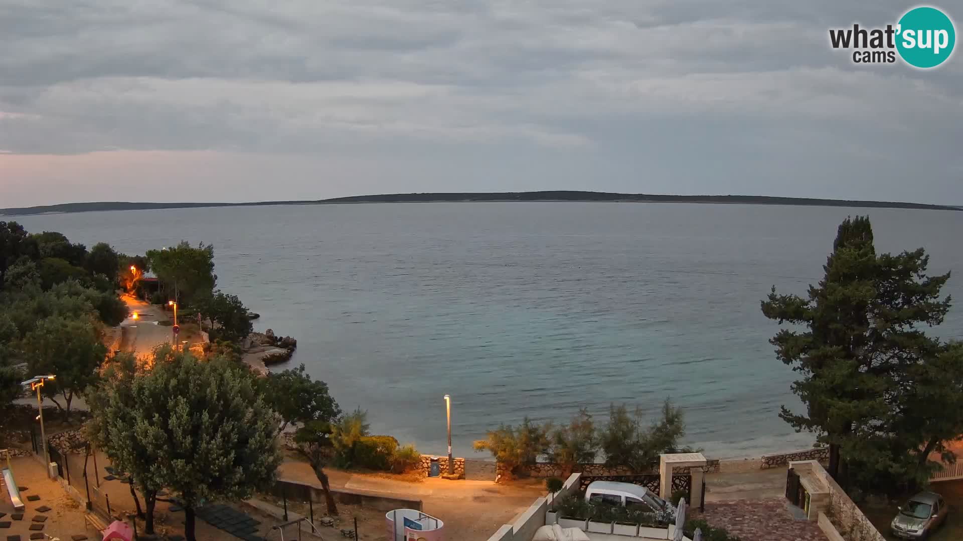 Webcam Plage Male Mandre – Vue en direct depuis l’île de Pag