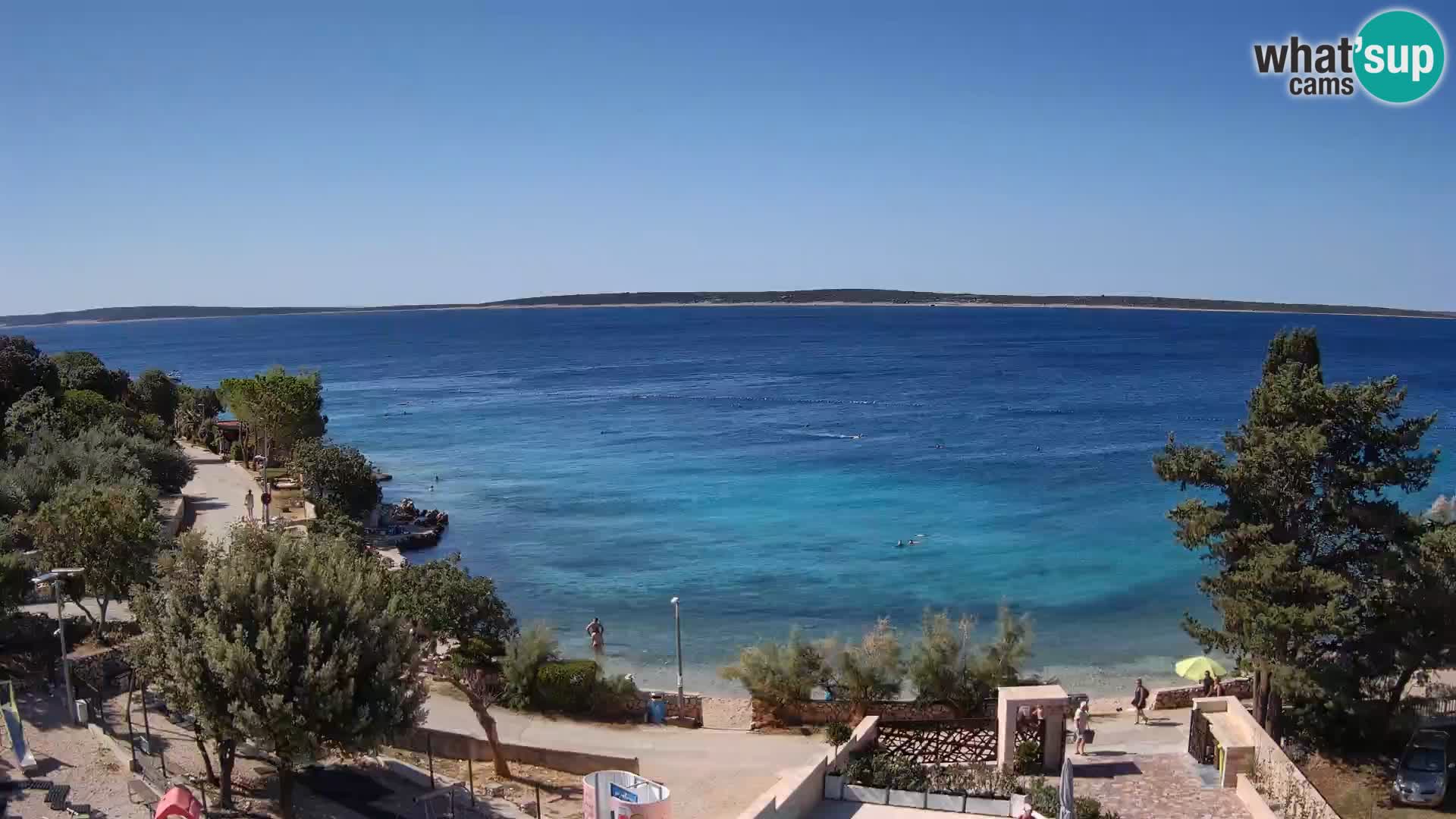 Webcam Plage Male Mandre – Vue en direct depuis l’île de Pag