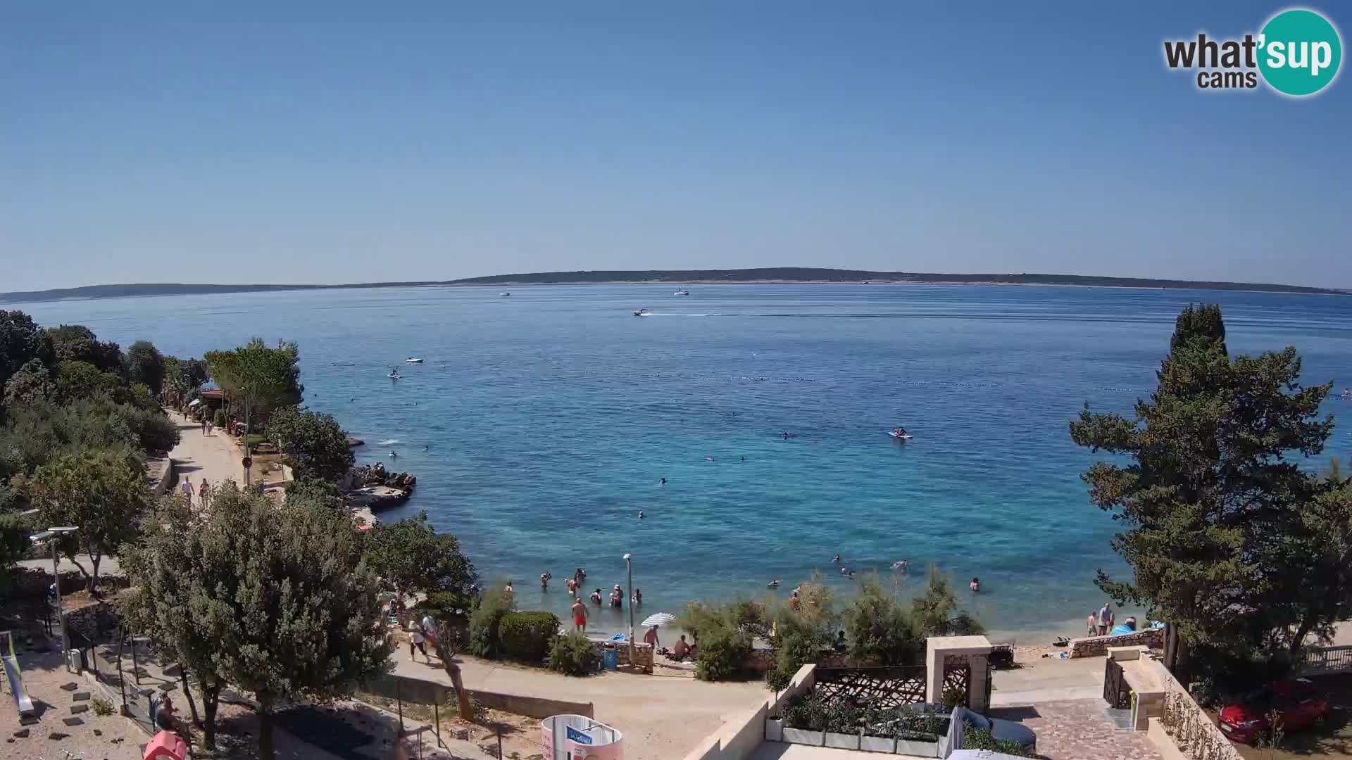 Webcam Strand Male Mandre – Liveblick von der Insel Pag