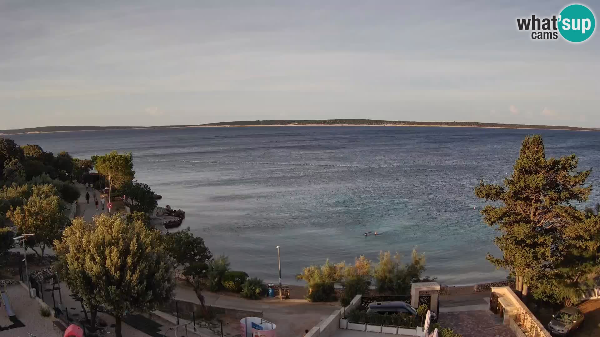 Webcam Plage Male Mandre – Vue en direct depuis l’île de Pag