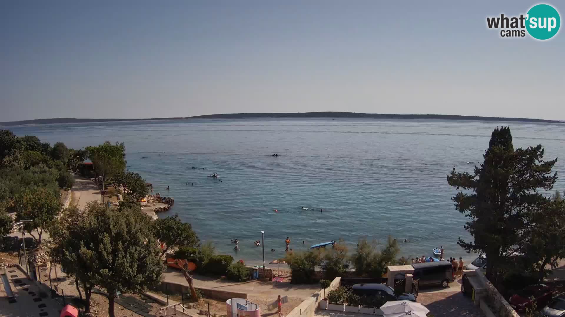 Webcam Plage Male Mandre – Vue en direct depuis l’île de Pag