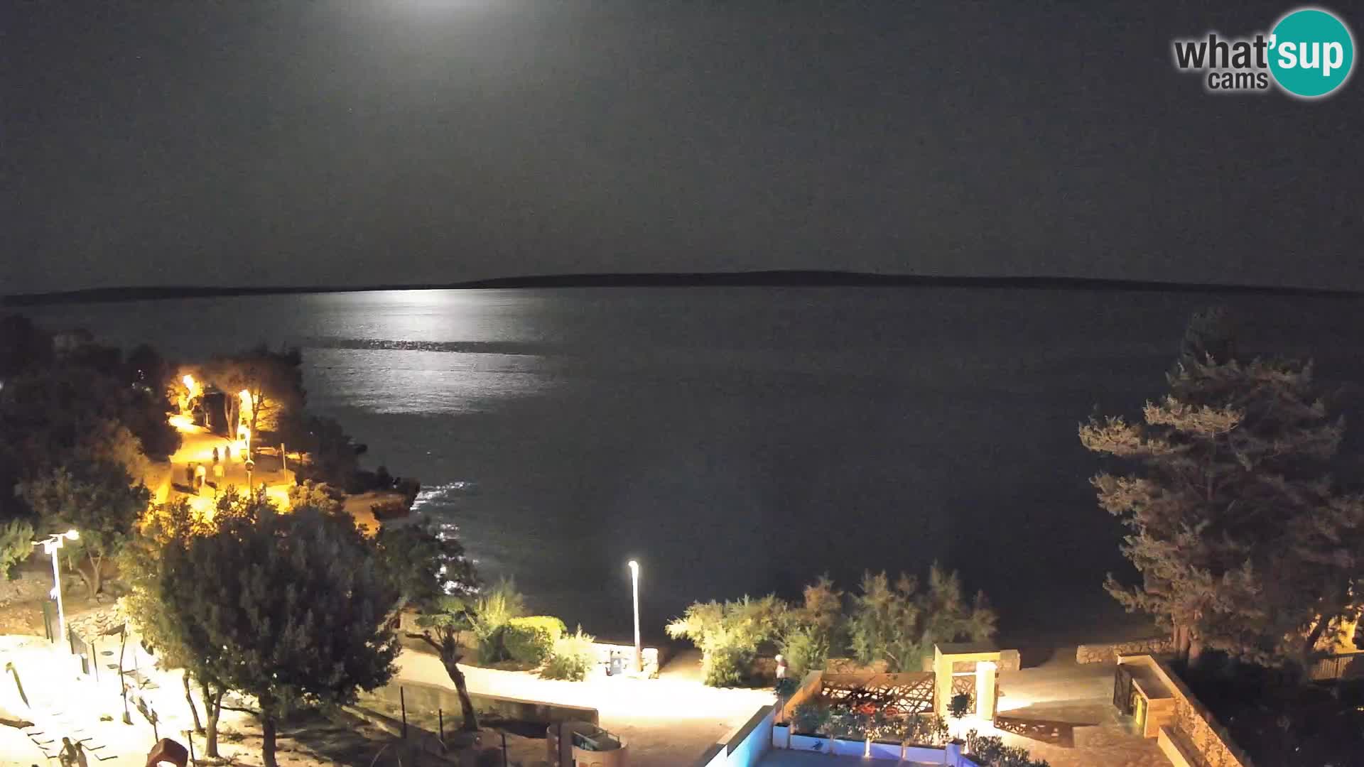 Webcam Plage Male Mandre – Vue en direct depuis l’île de Pag