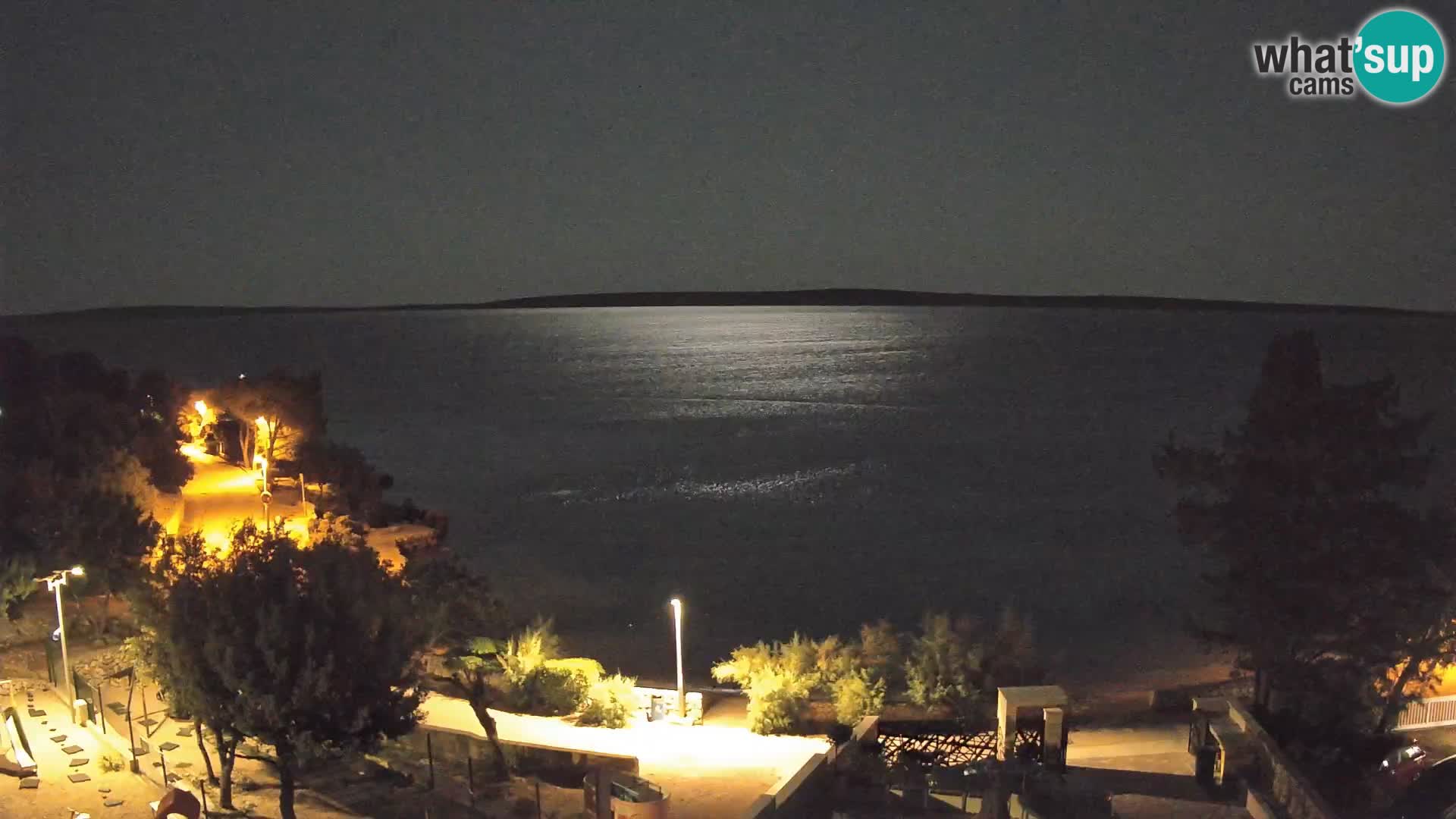 Webcam Plage Male Mandre – Vue en direct depuis l’île de Pag