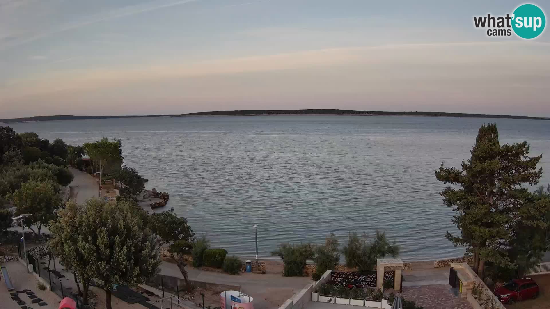 Webcam Plage Male Mandre – Vue en direct depuis l’île de Pag