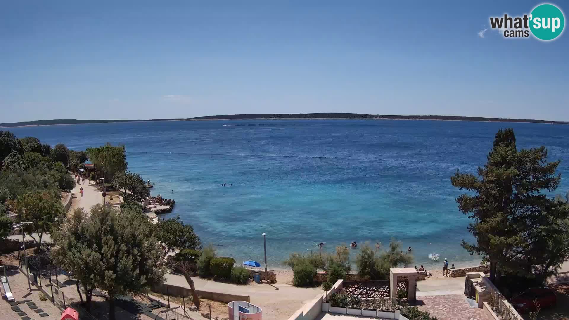 Webcam Plaža Male Mandre – Diretta dalla spiaggia sull’isola di Pag