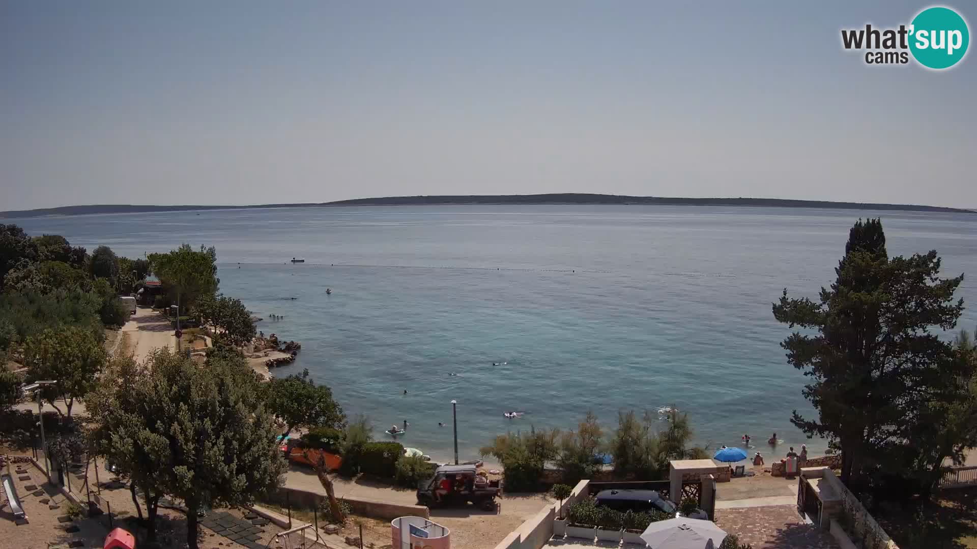 Web kamera Plaža Male Mandre – Pogled uživo s otoka Paga