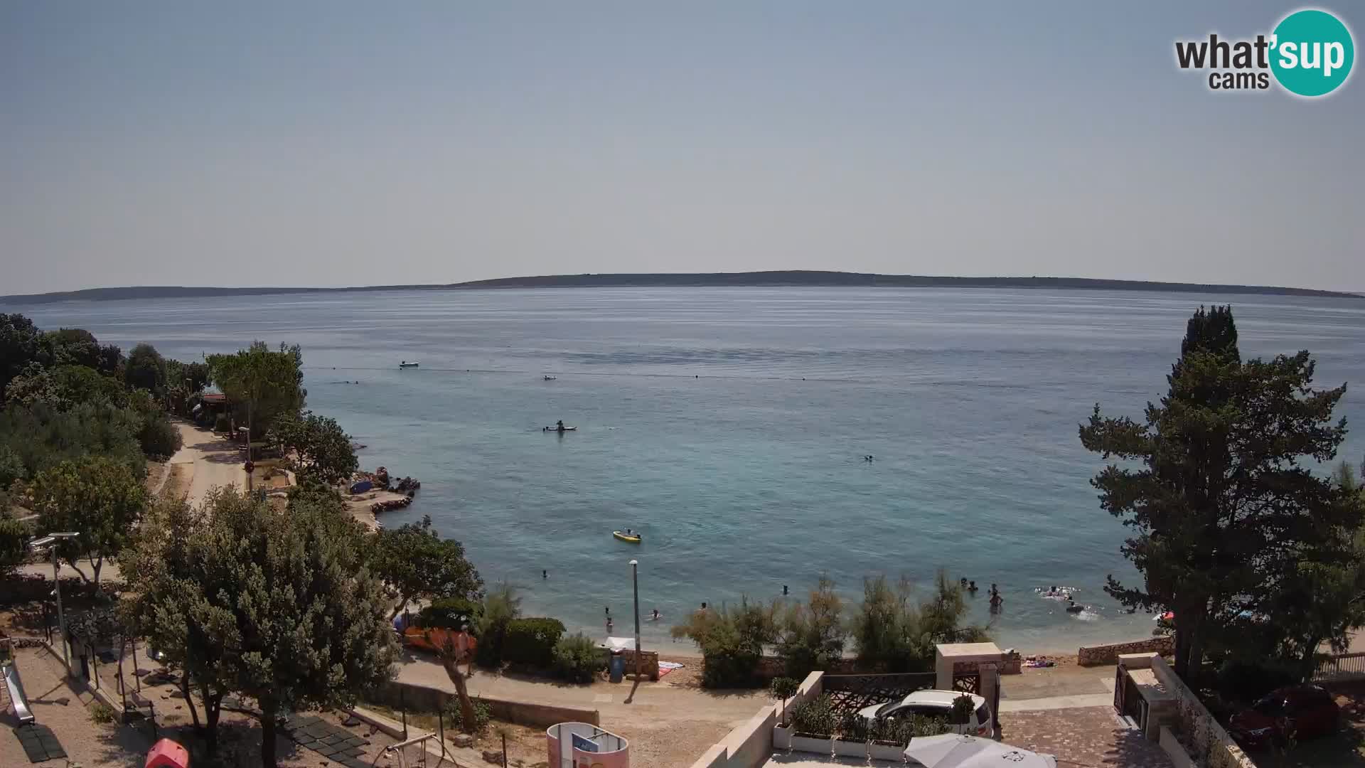 Webcam Plage Male Mandre – Vue en direct depuis l’île de Pag
