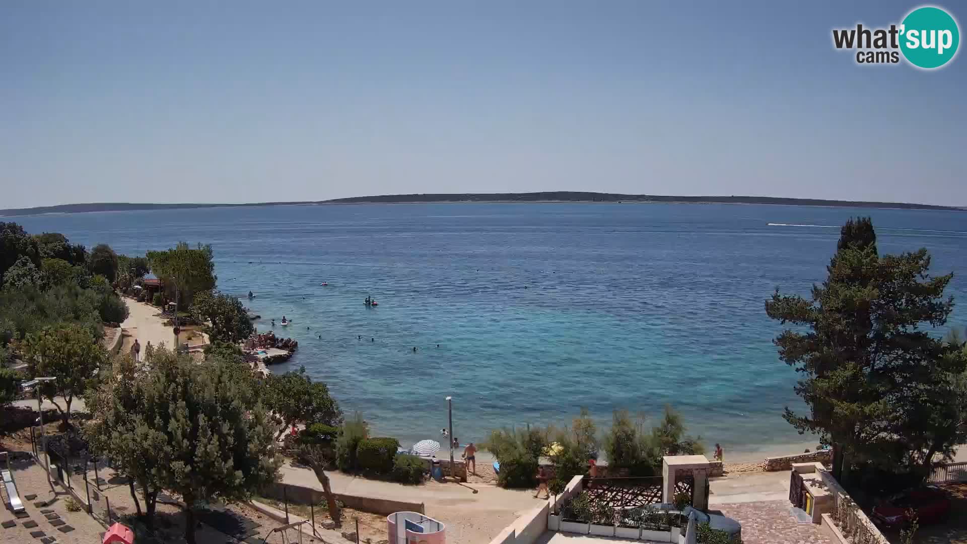 Webcam Plage Male Mandre – Vue en direct depuis l’île de Pag