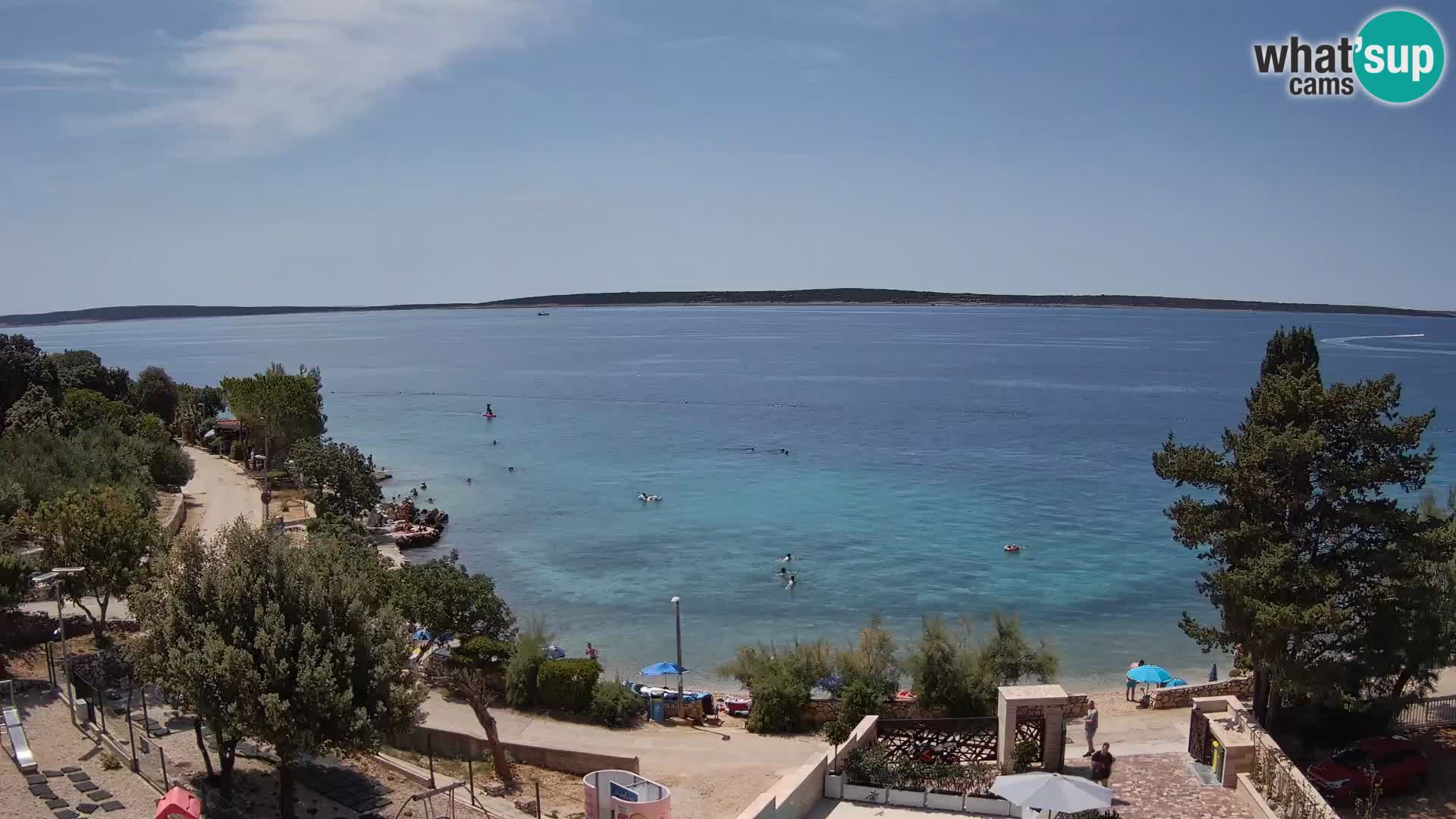 Webcam Plage Male Mandre – Vue en direct depuis l’île de Pag