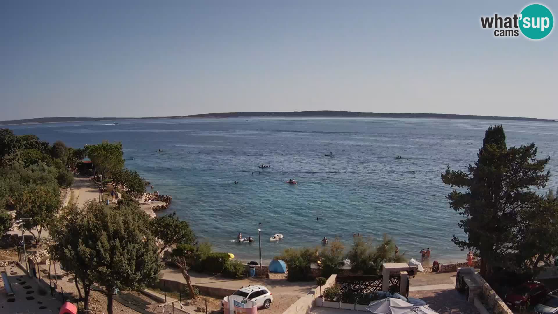 Web kamera Plaža Male Mandre – Pogled uživo s otoka Paga