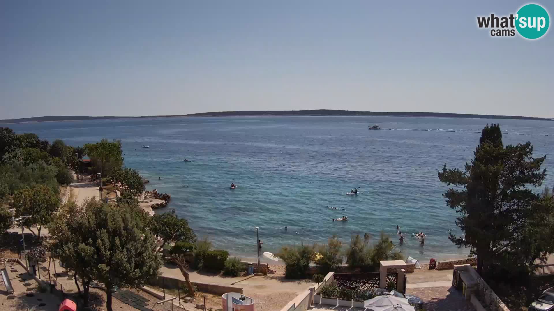 Webcam Plage Male Mandre – Vue en direct depuis l’île de Pag