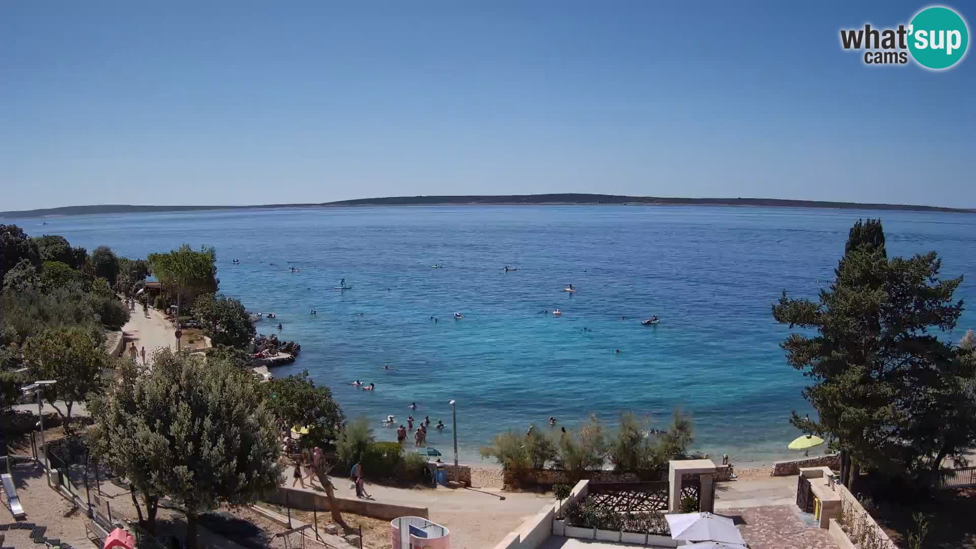 Webcam Strand Male Mandre – Liveblick von der Insel Pag