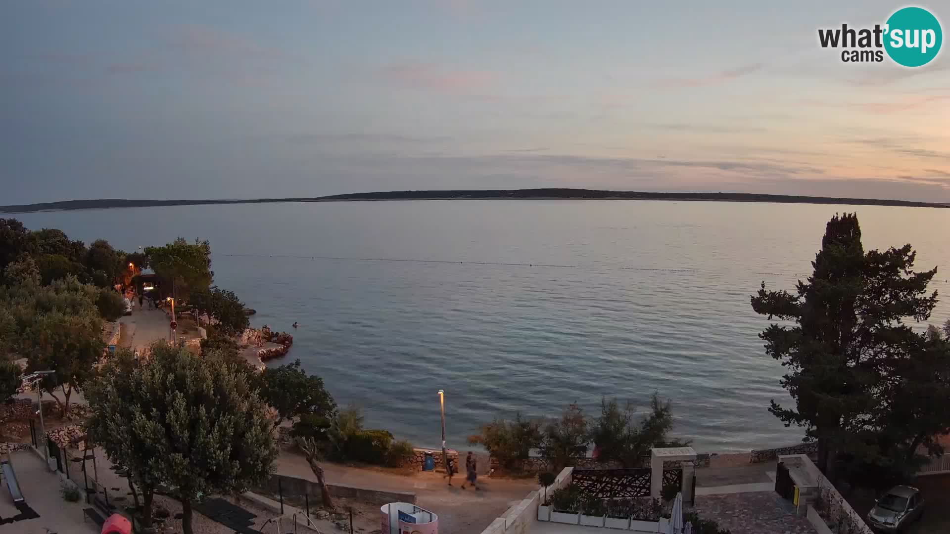 Web kamera Plaža Male Mandre – Pogled uživo s otoka Paga