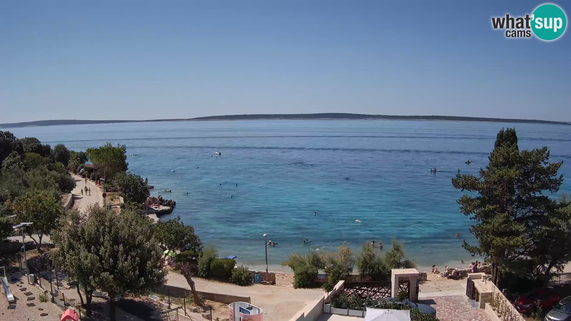Webcam Strand Male Mandre – Liveblick von der Insel Pag