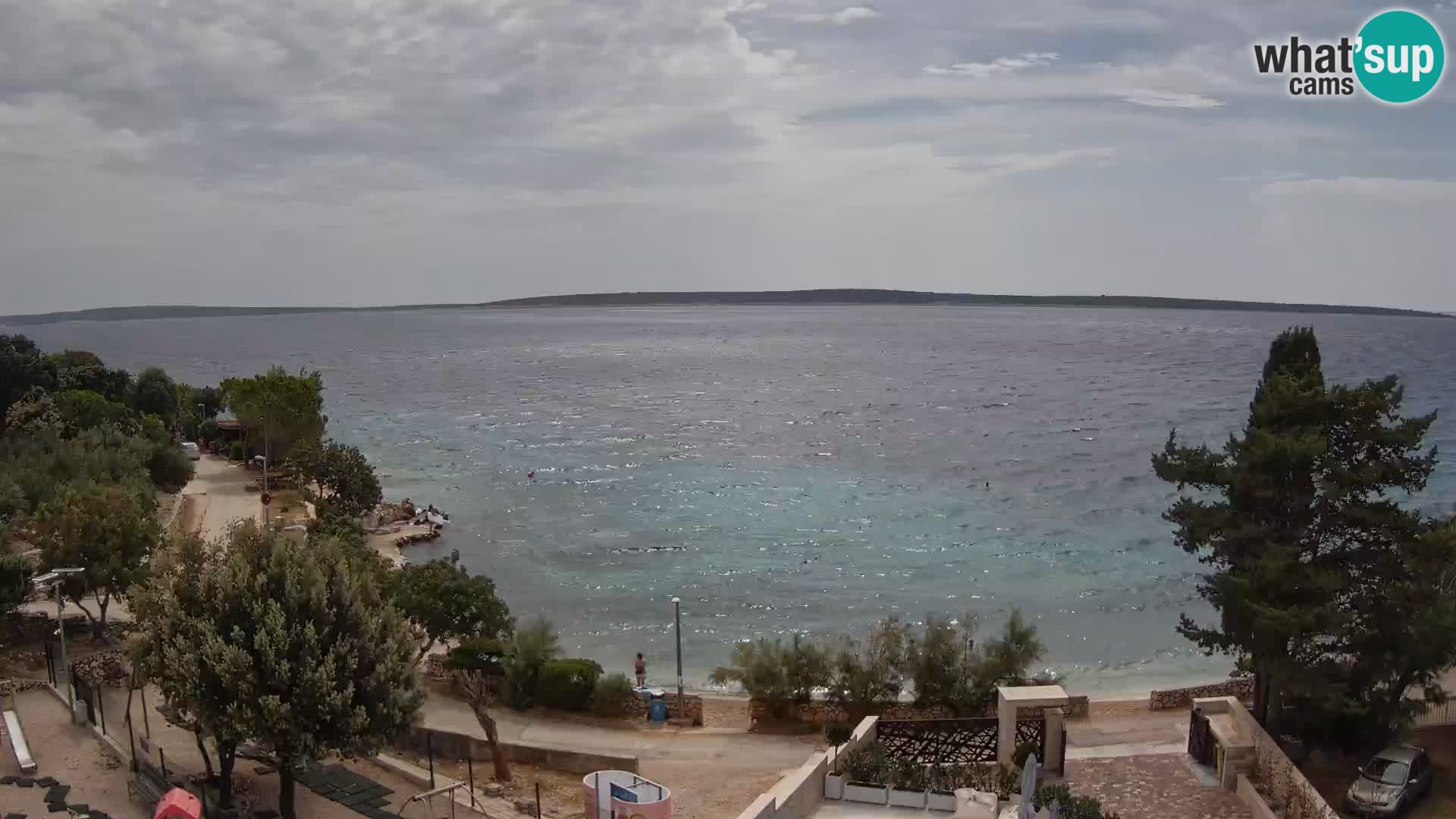 Webcam Plage Male Mandre – Vue en direct depuis l’île de Pag