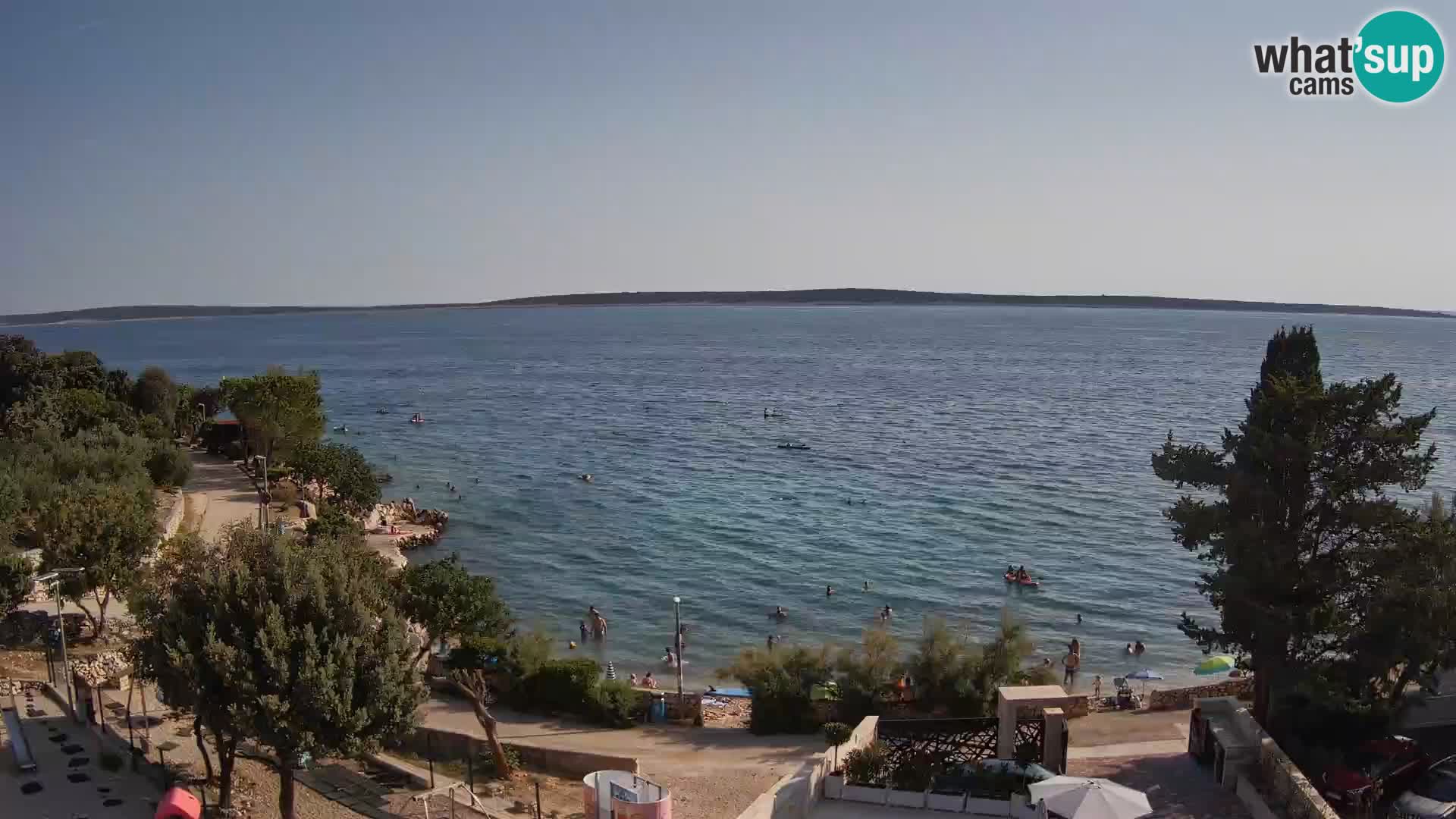 Webcam Plage Male Mandre – Vue en direct depuis l’île de Pag