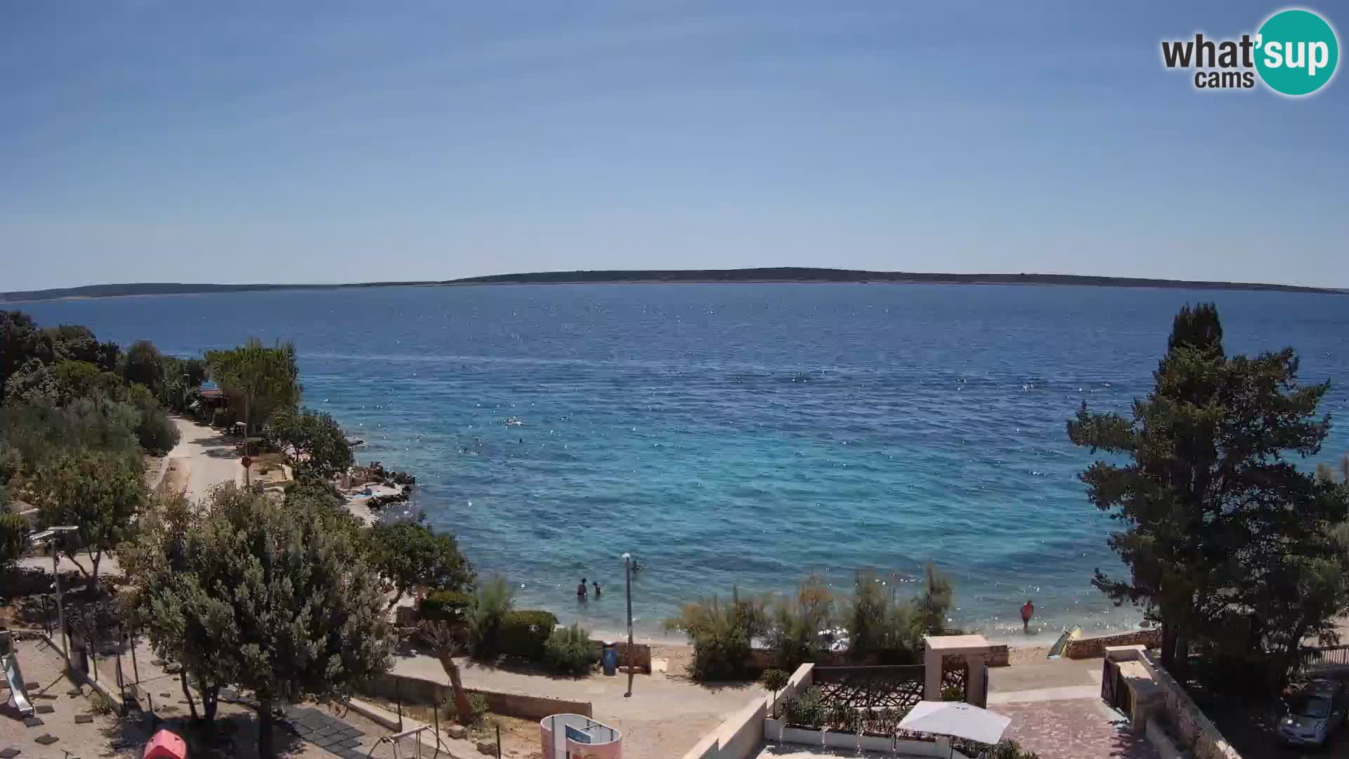 Webcam Plage Male Mandre – Vue en direct depuis l’île de Pag