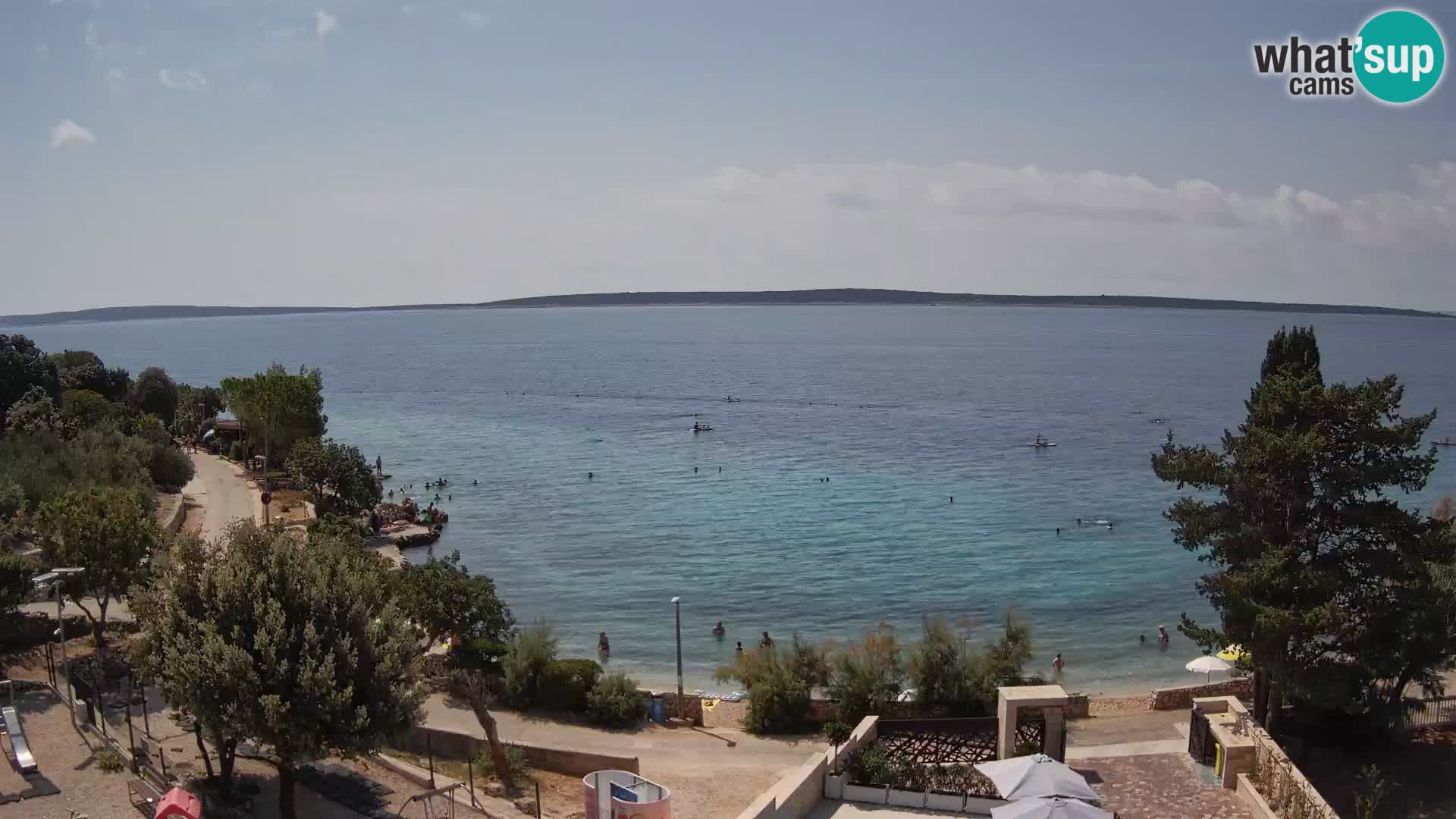 Webcam Plage Male Mandre – Vue en direct depuis l’île de Pag