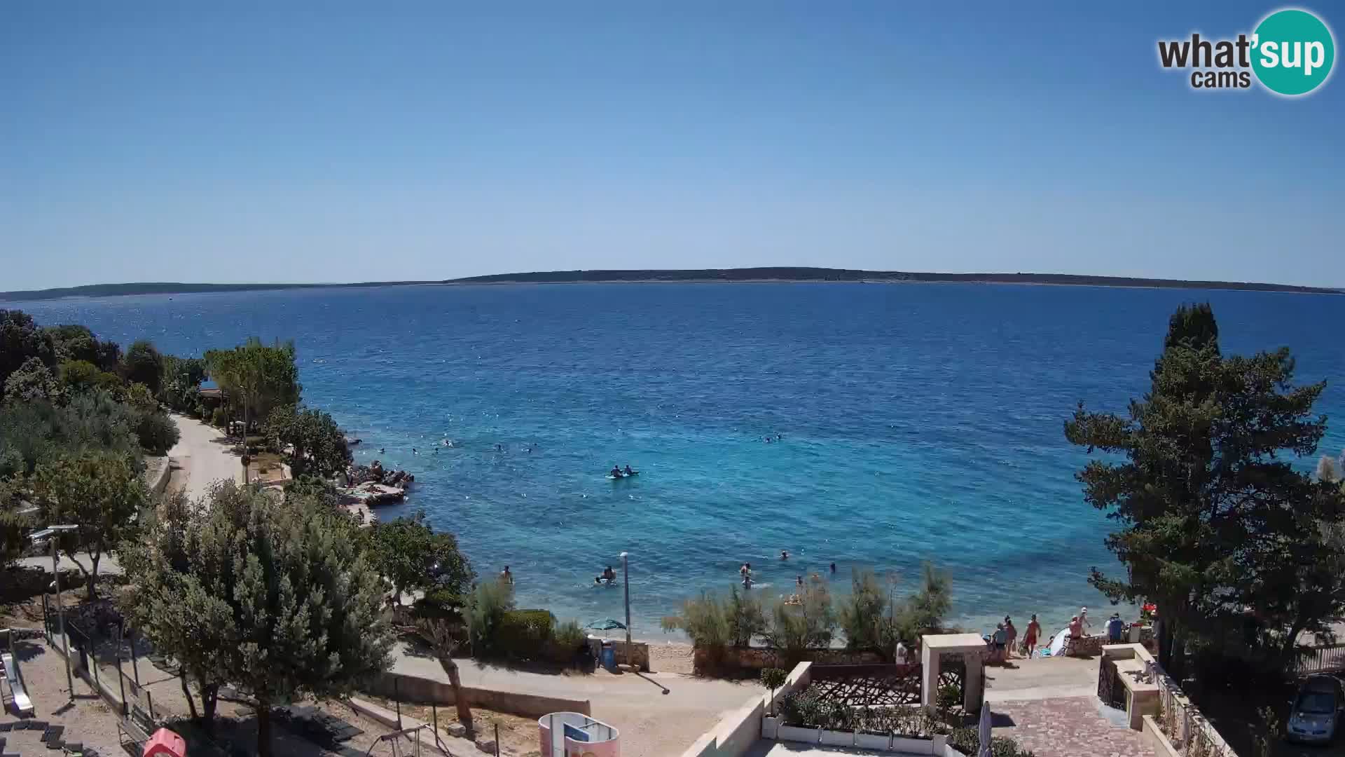 Webcam Strand Male Mandre – Liveblick von der Insel Pag