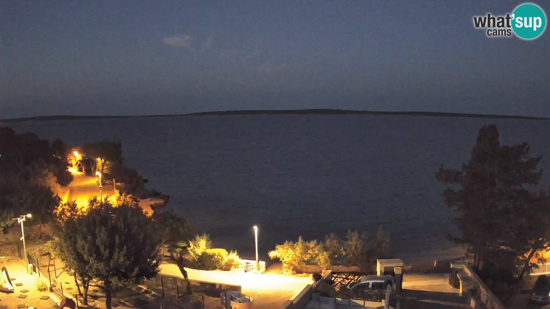 Webcam Plage Male Mandre – Vue en direct depuis l’île de Pag