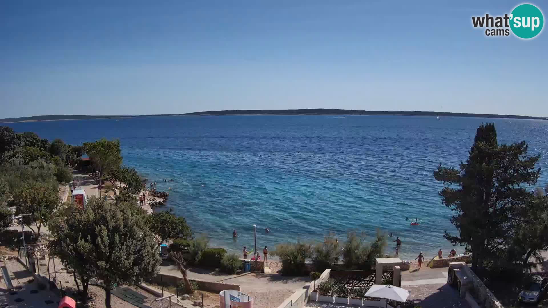 Webcam Plage Male Mandre – Vue en direct depuis l’île de Pag