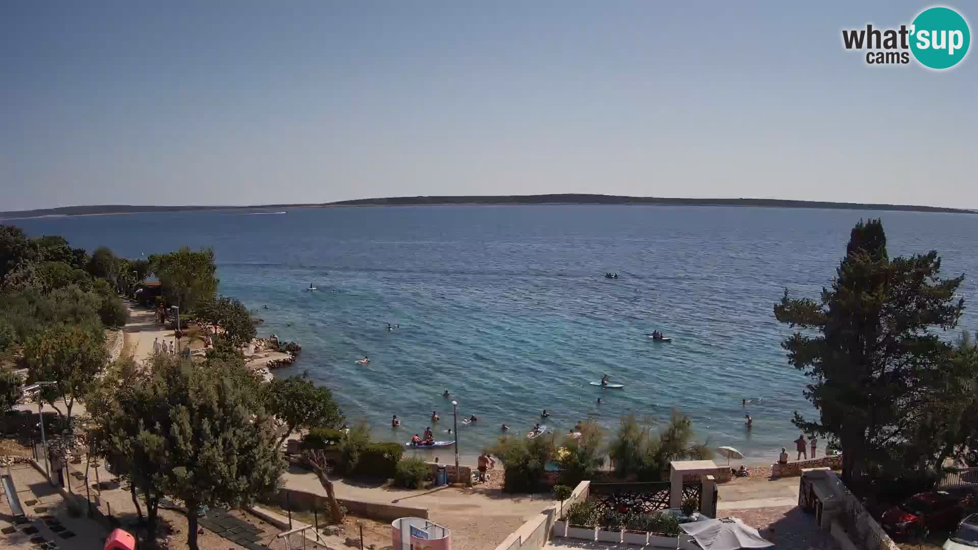 Webcam Plage Male Mandre – Vue en direct depuis l’île de Pag