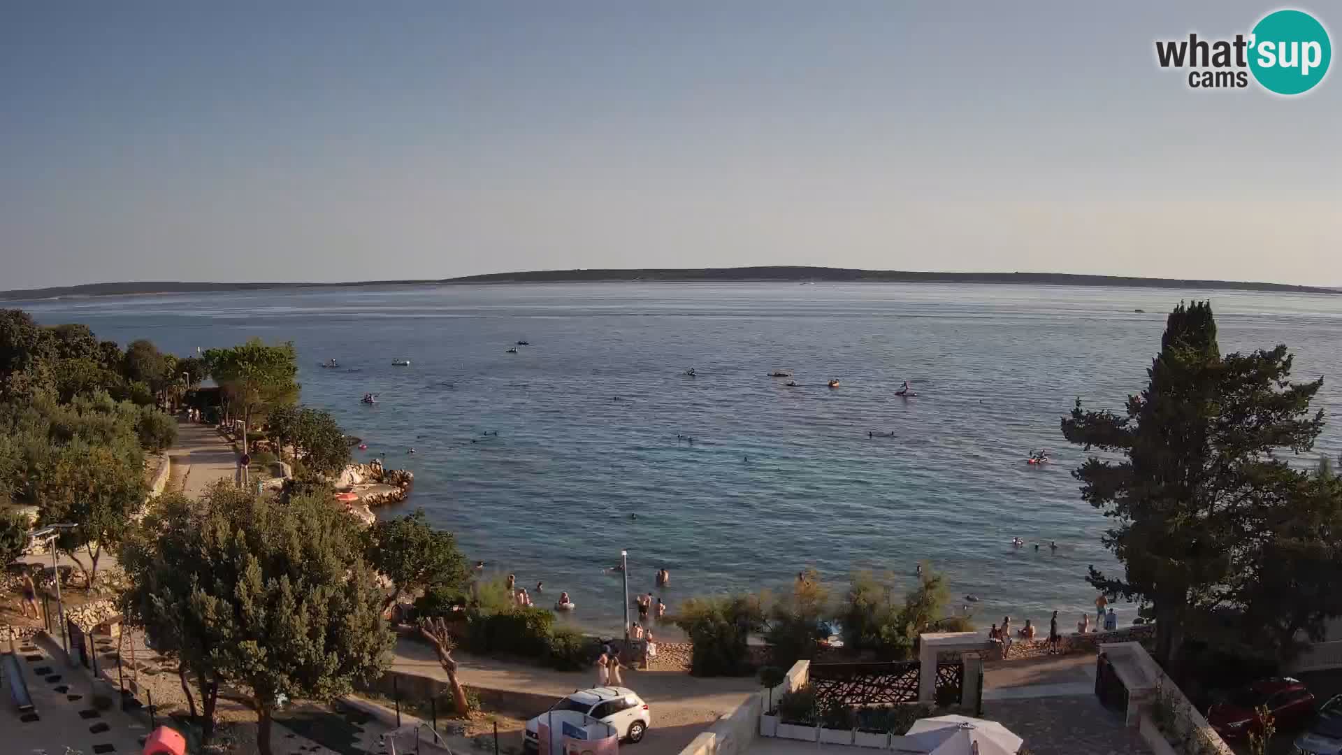 Web kamera Plaža Male Mandre – Pogled uživo s otoka Paga